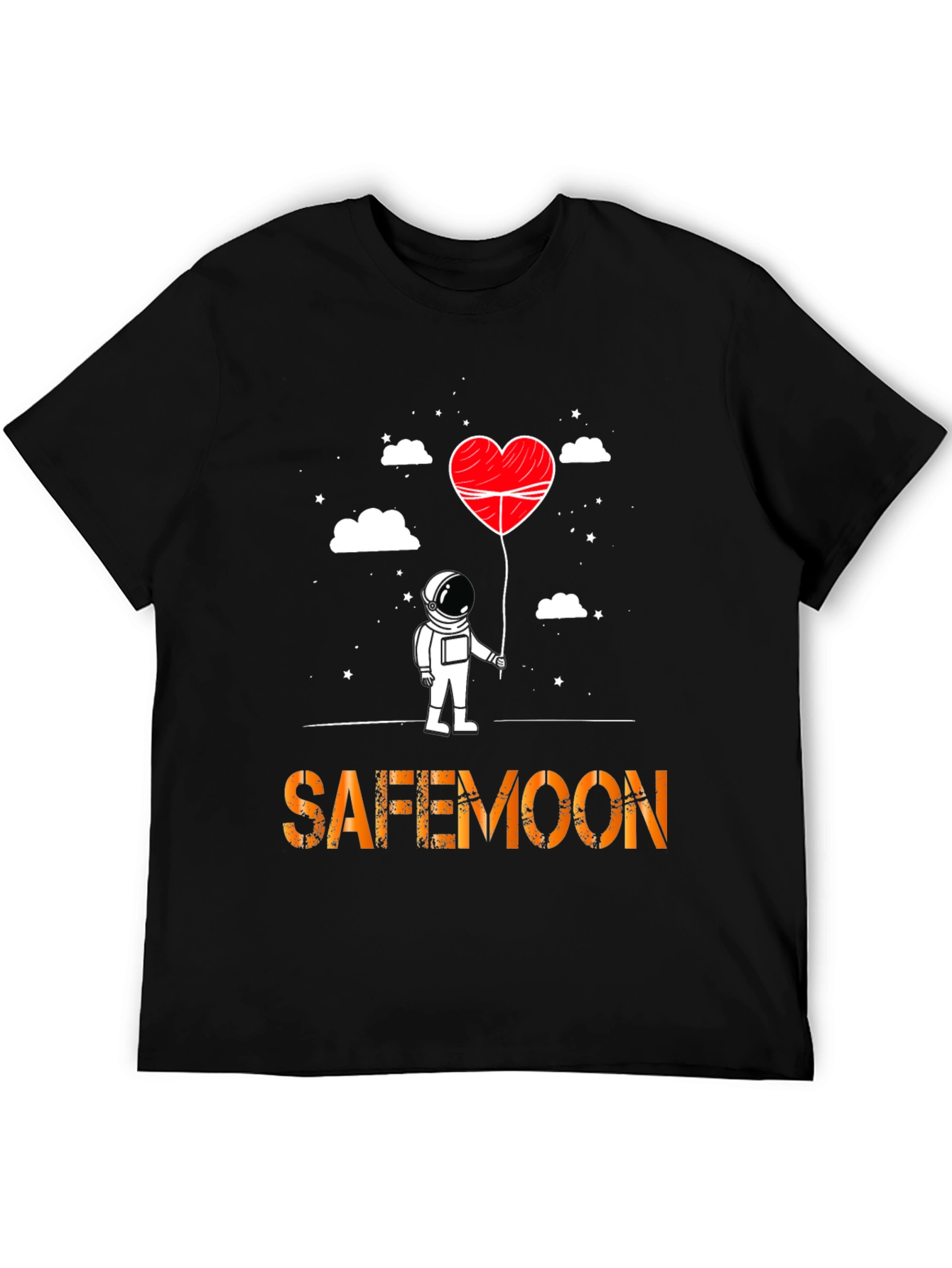Safemoon Astronaut Heart Balloon Black T-Shirt