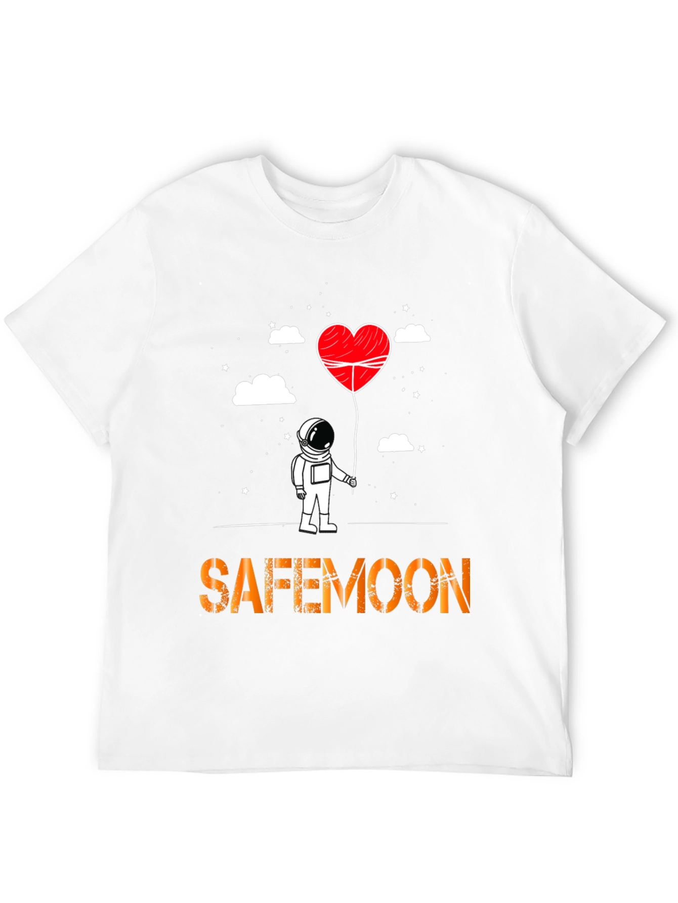 Safemoon Astronaut Heart Balloon Black T-Shirt
