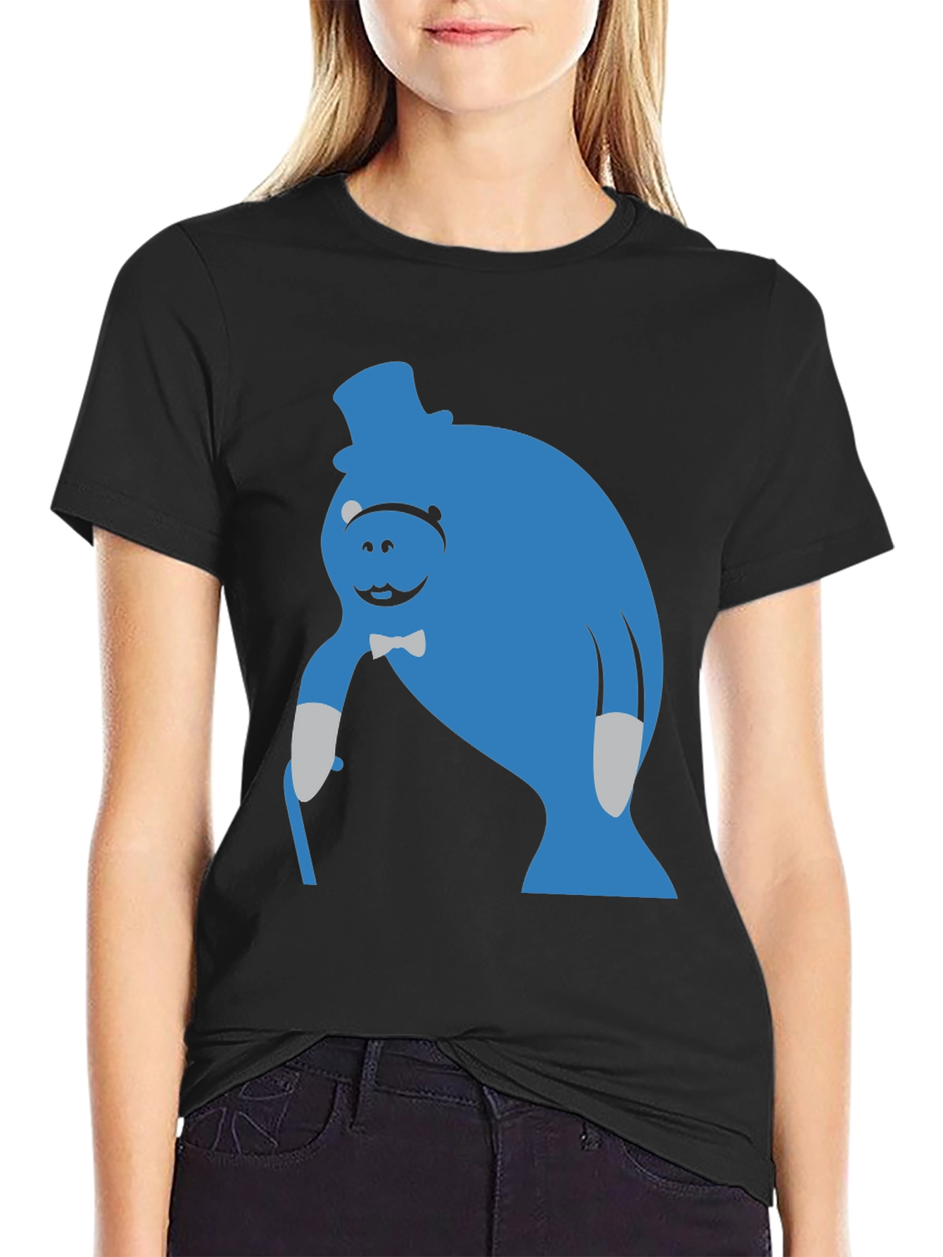 Blue Manatee T-Shirt - Unique Cartoon Graphic Tee