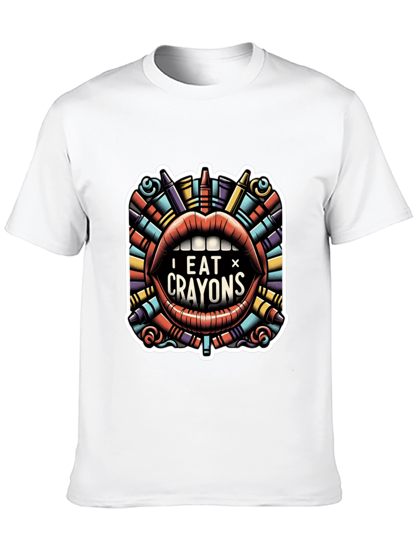 I Eat Crayons Graphic Tee - Funny Novelty Shirt