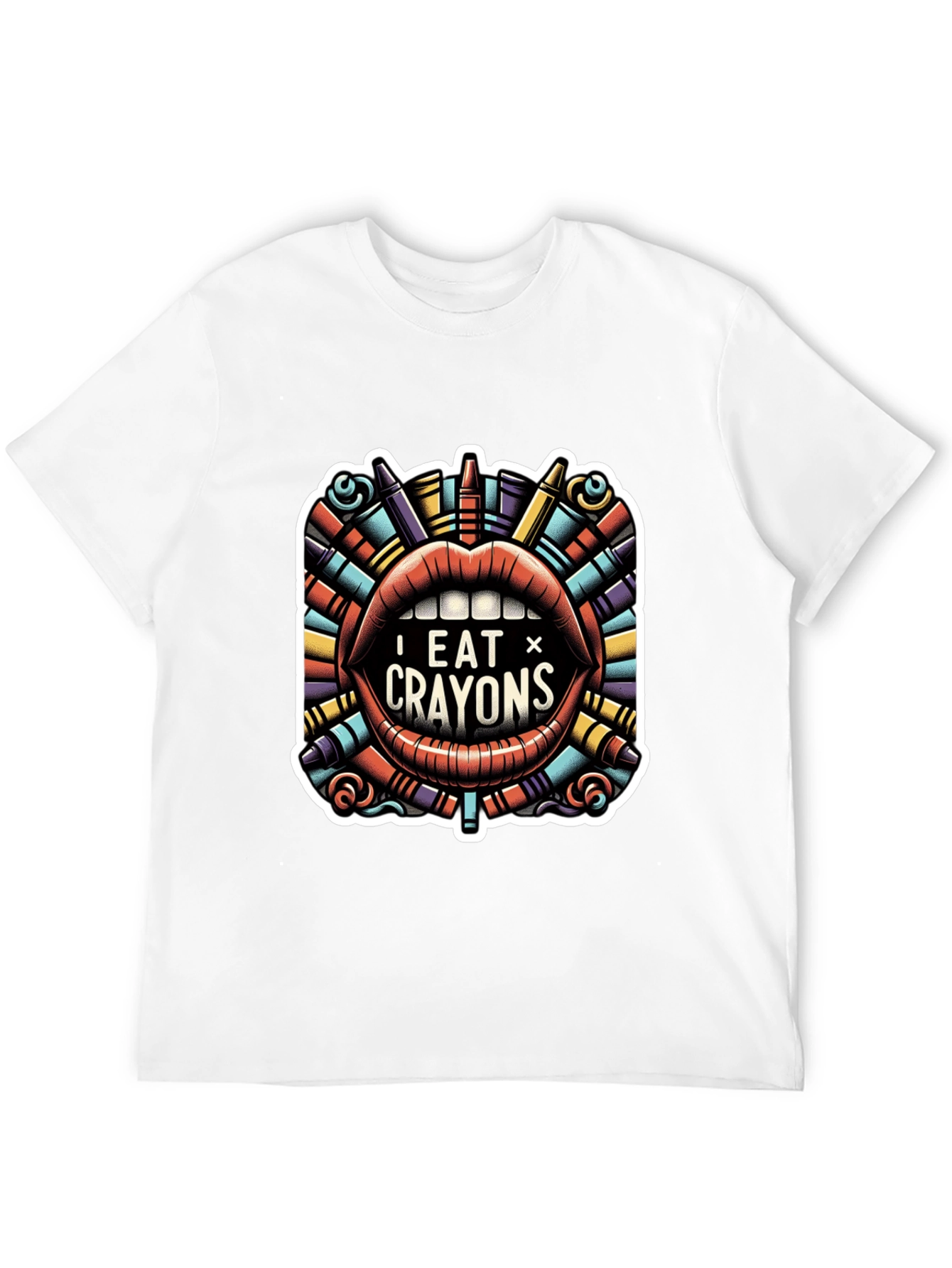 I Eat Crayons Graphic Tee - Funny Novelty Shirt