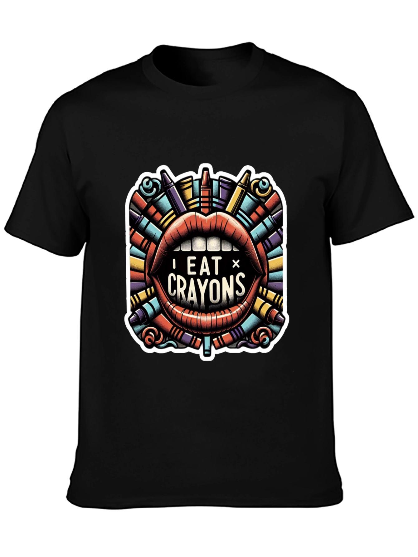 I Eat Crayons Graphic Tee - Funny Novelty Shirt