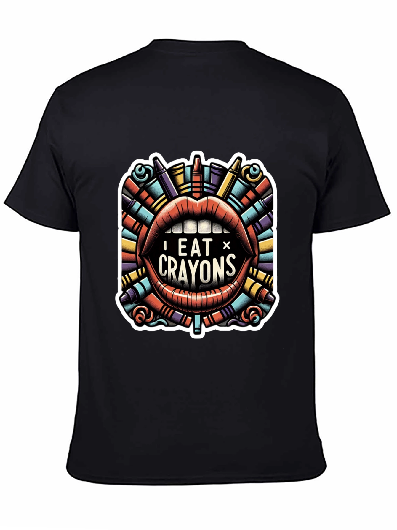I Eat Crayons Graphic Tee - Funny Novelty Shirt