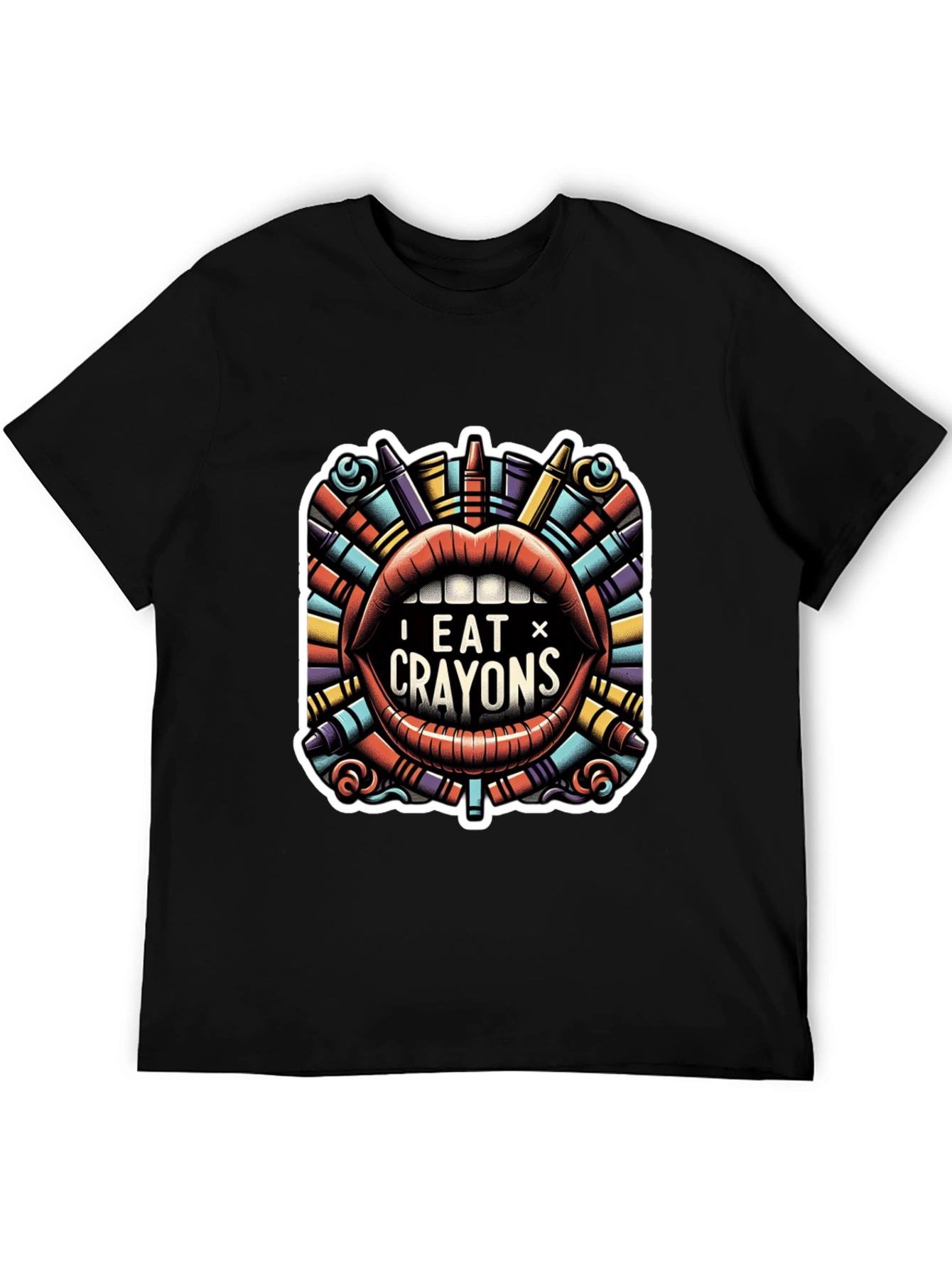 I Eat Crayons Graphic Tee - Funny Novelty Shirt