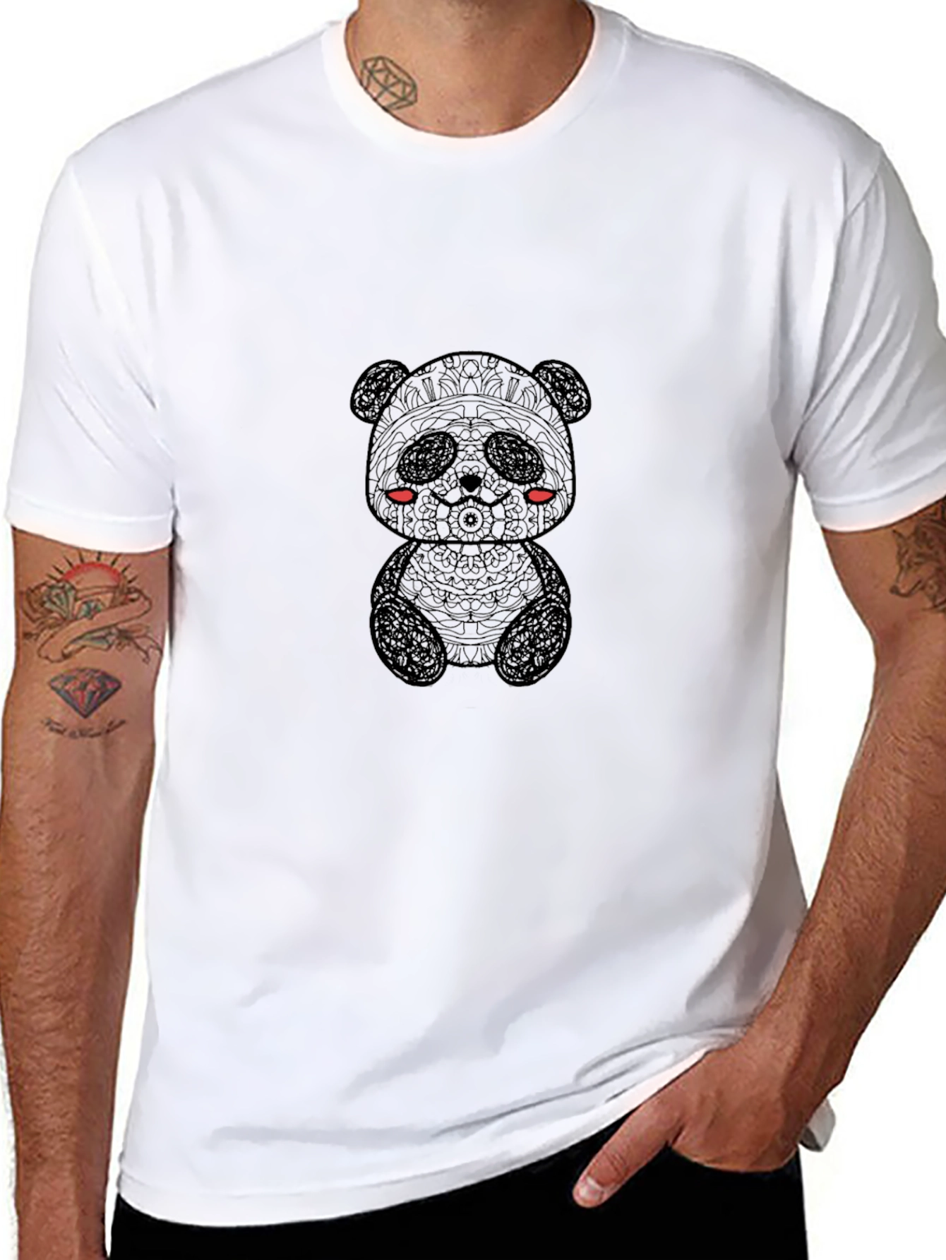 Black Panda Bear Graphic T-Shirt