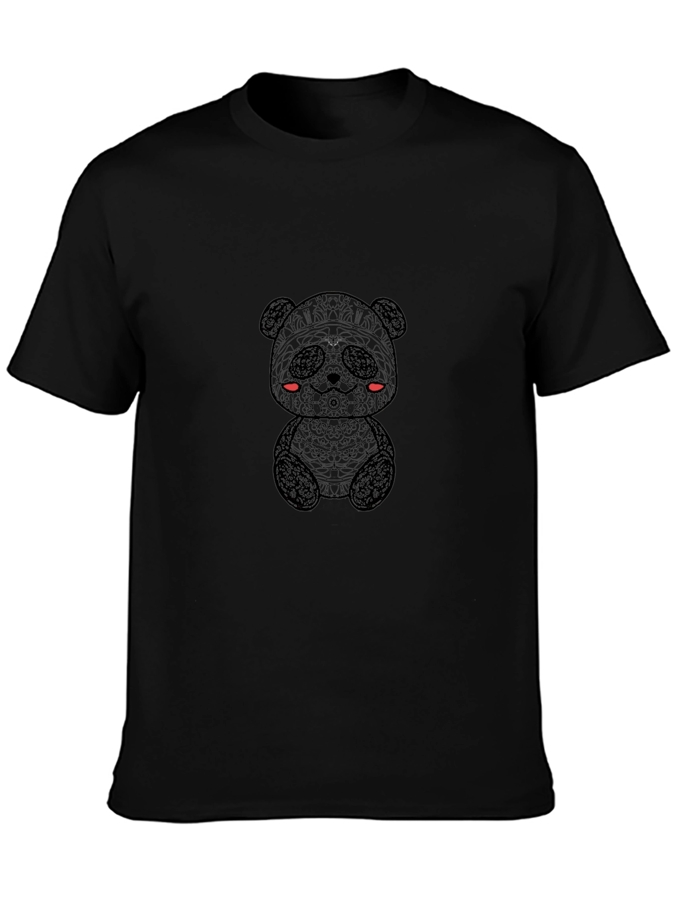 Black Panda Bear Graphic T-Shirt