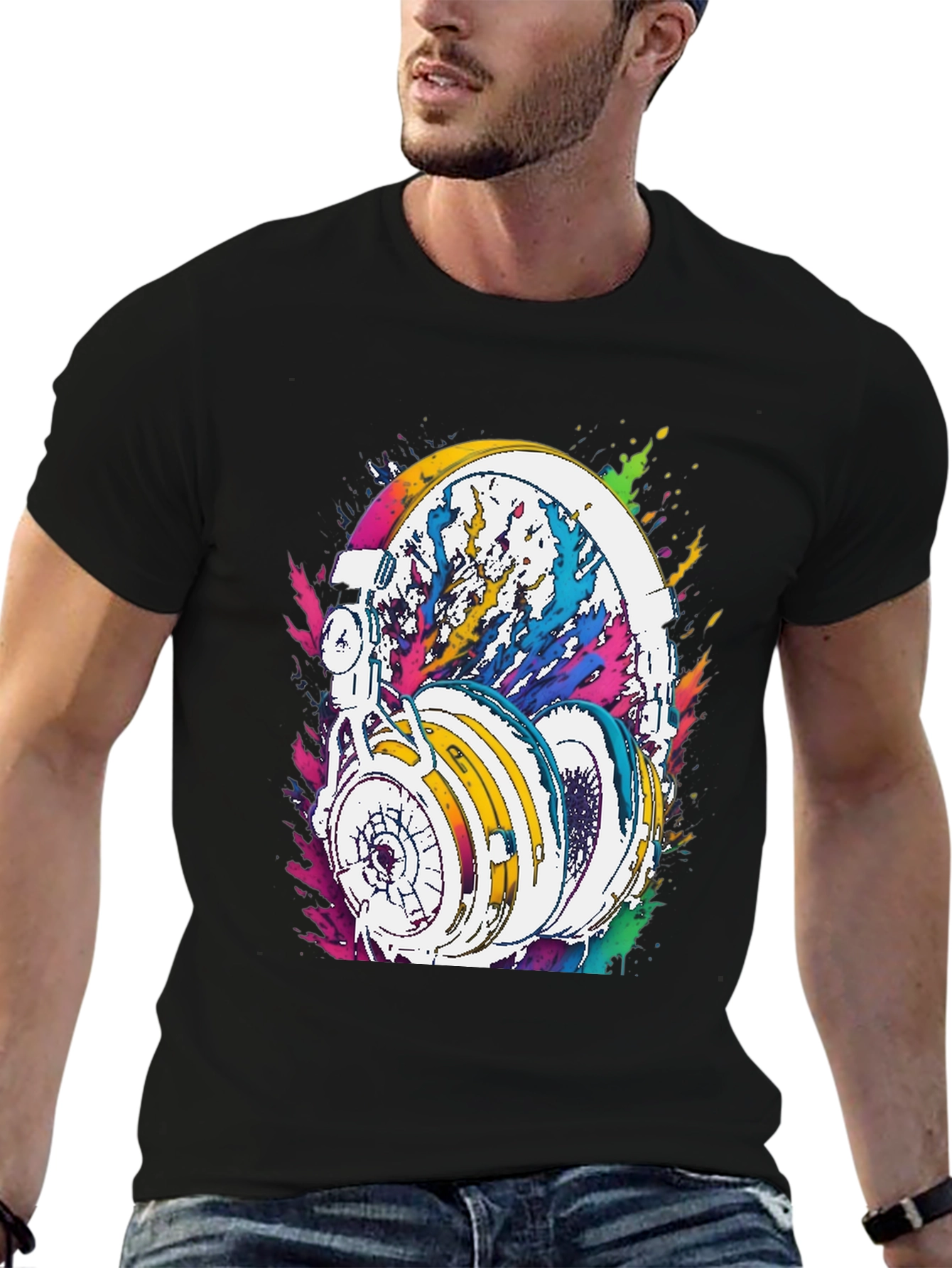 Colorful Headphones Graphic Tee