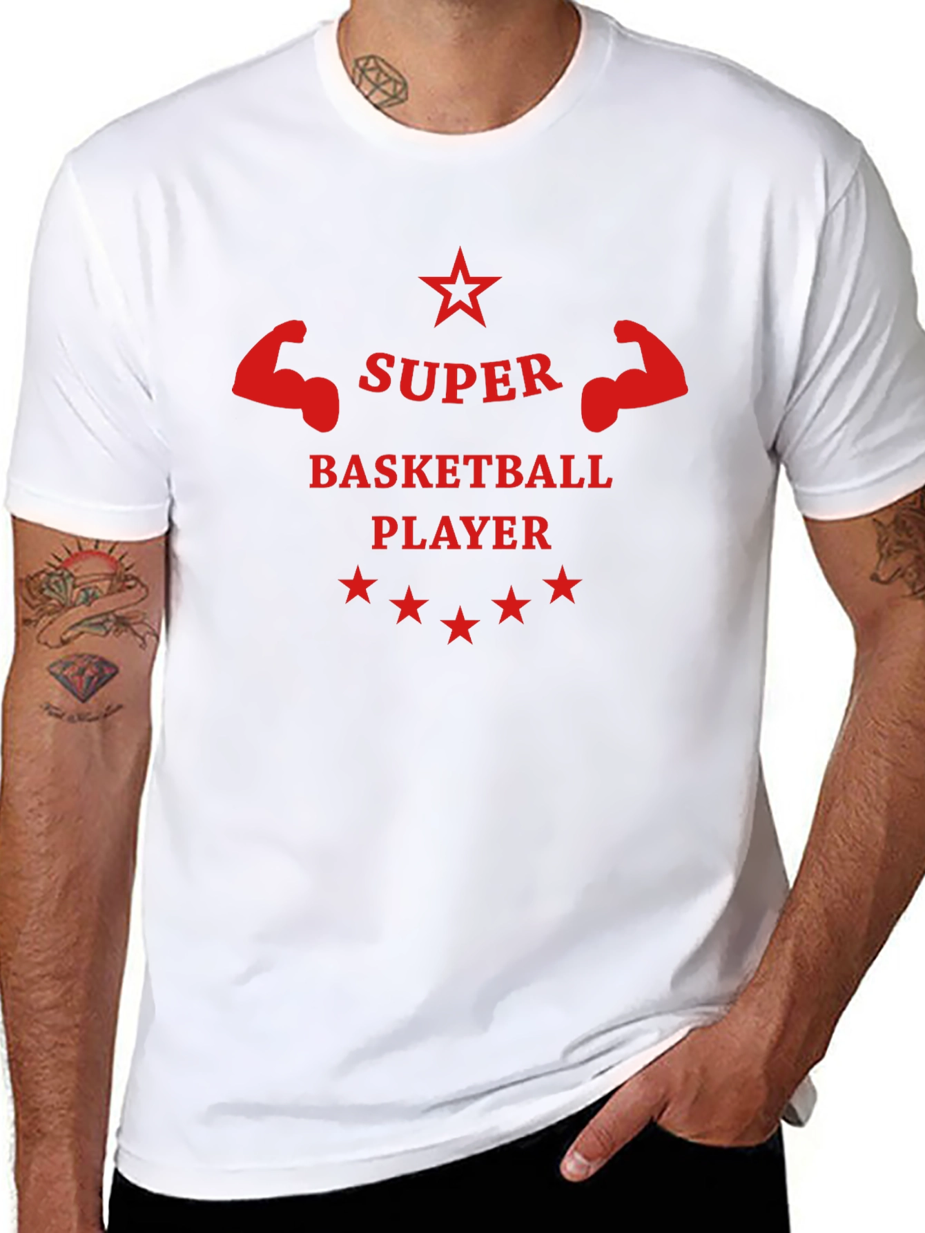 Super Basketball Player Graphic Tee - Black