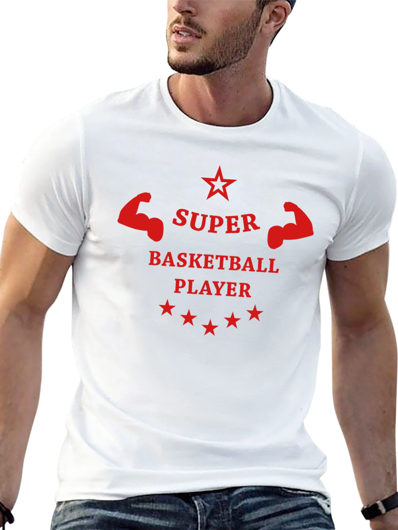 Super Basketball Player Graphic Tee - Black