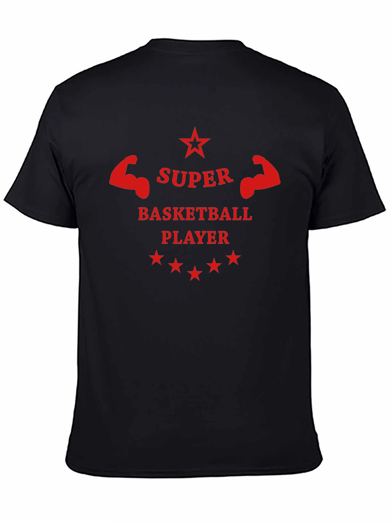 Super Basketball Player Graphic Tee - Black