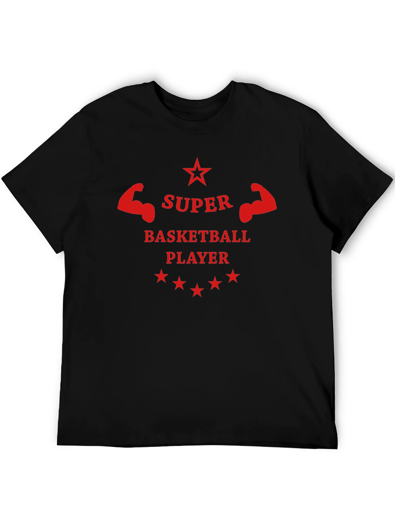 Super Basketball Player Graphic Tee - Black