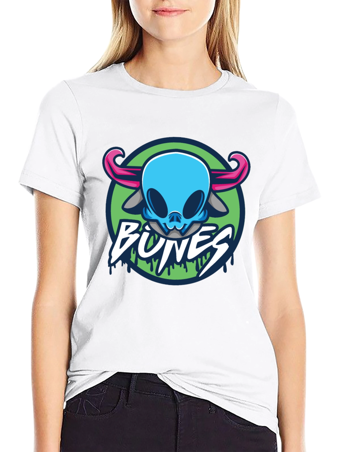 Bones T-Shirt Graphic Skull Horns
