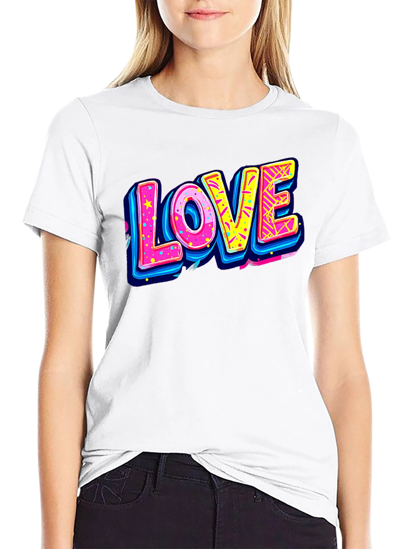 Retro LOVE Graphic Tee - 80s Style T-Shirt