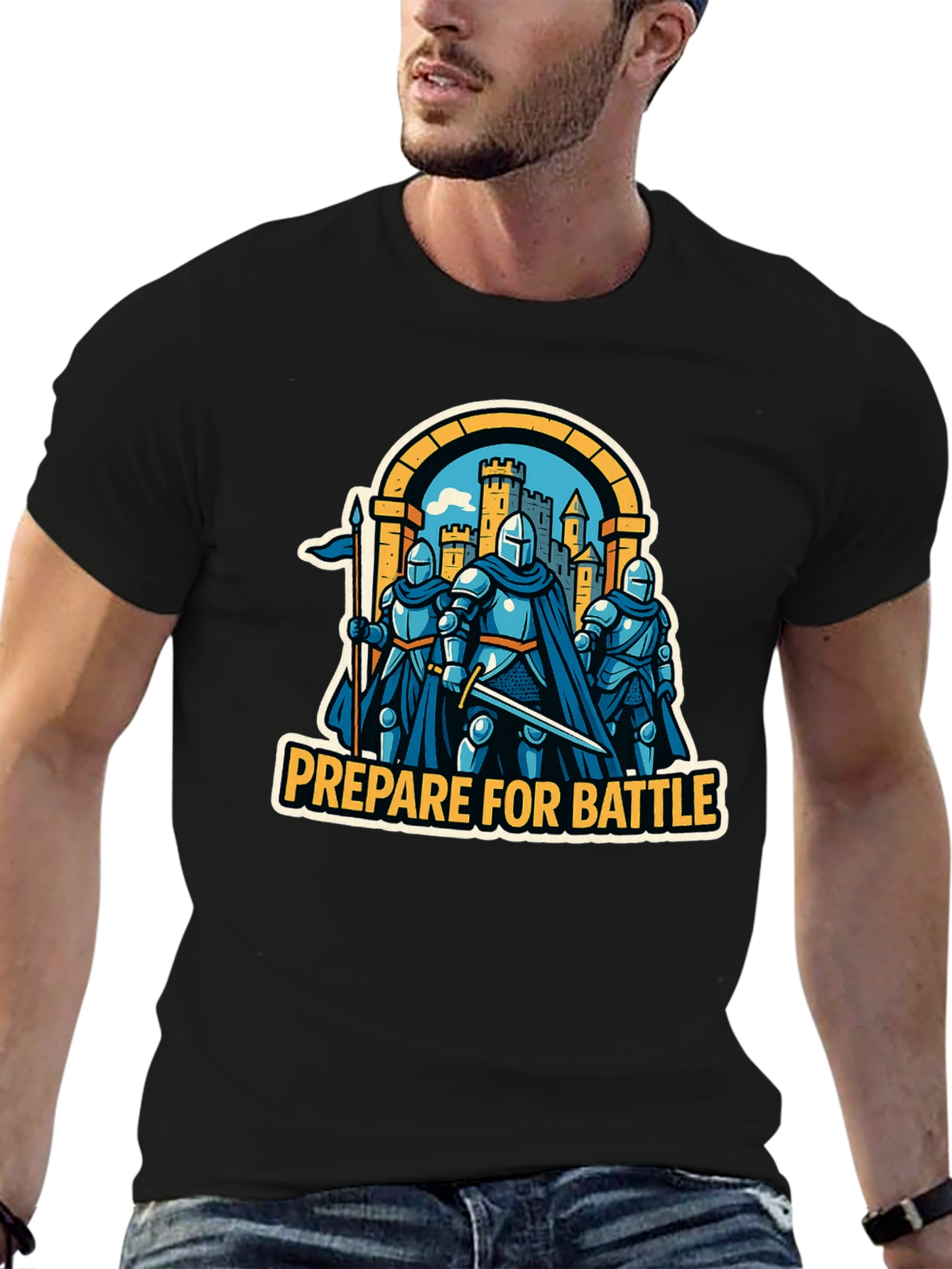 Prepare for Battle Knight Graphic T-Shirt