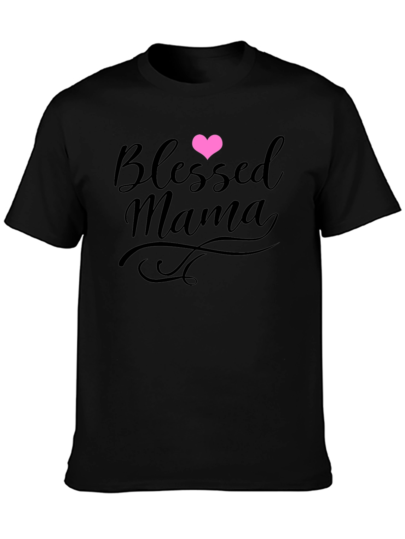 Blessed Mama Heart Graphic Tee - Soft Cotton Blend