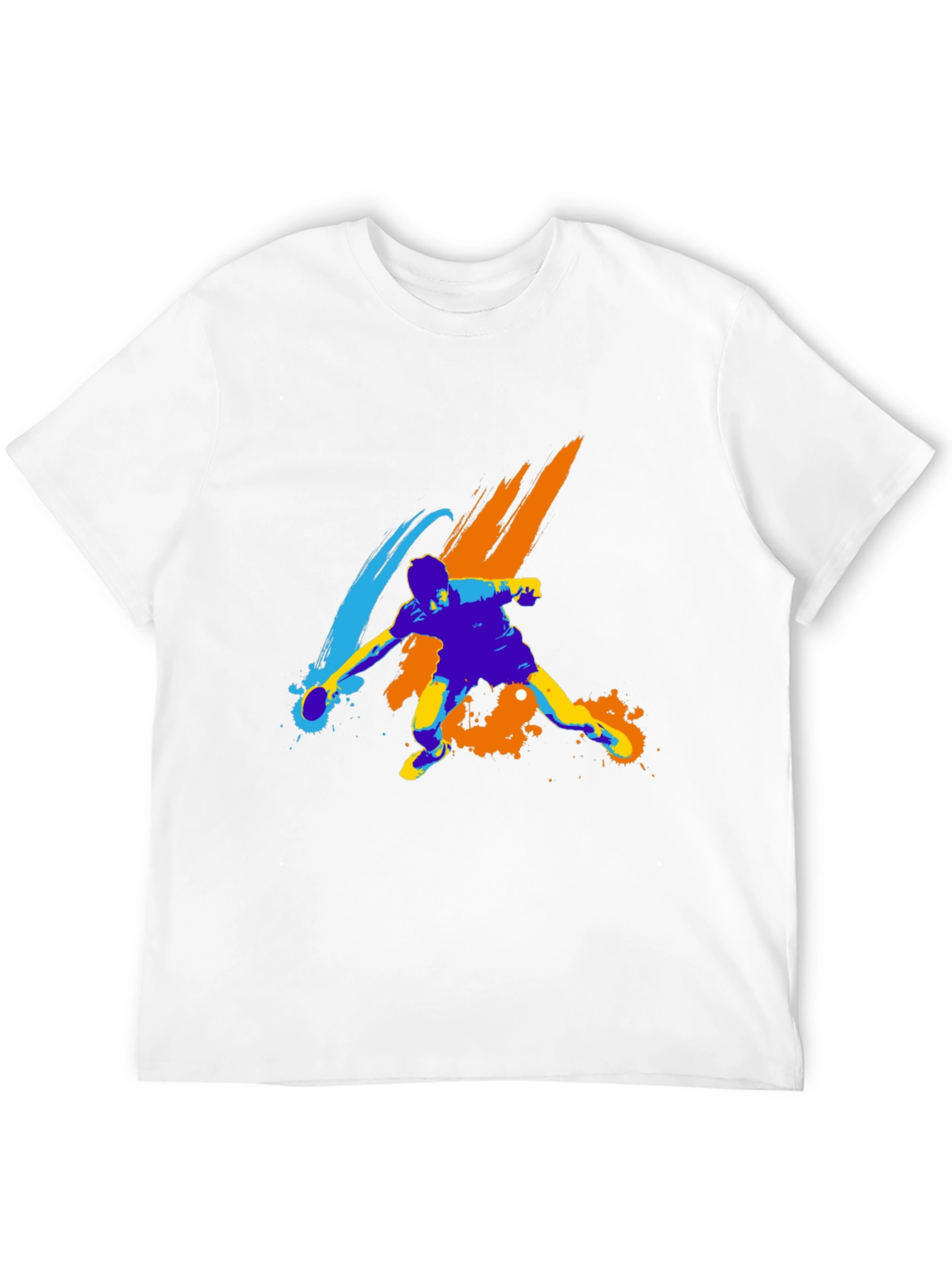 Abstract Table Tennis Player Graphic Tee - Black