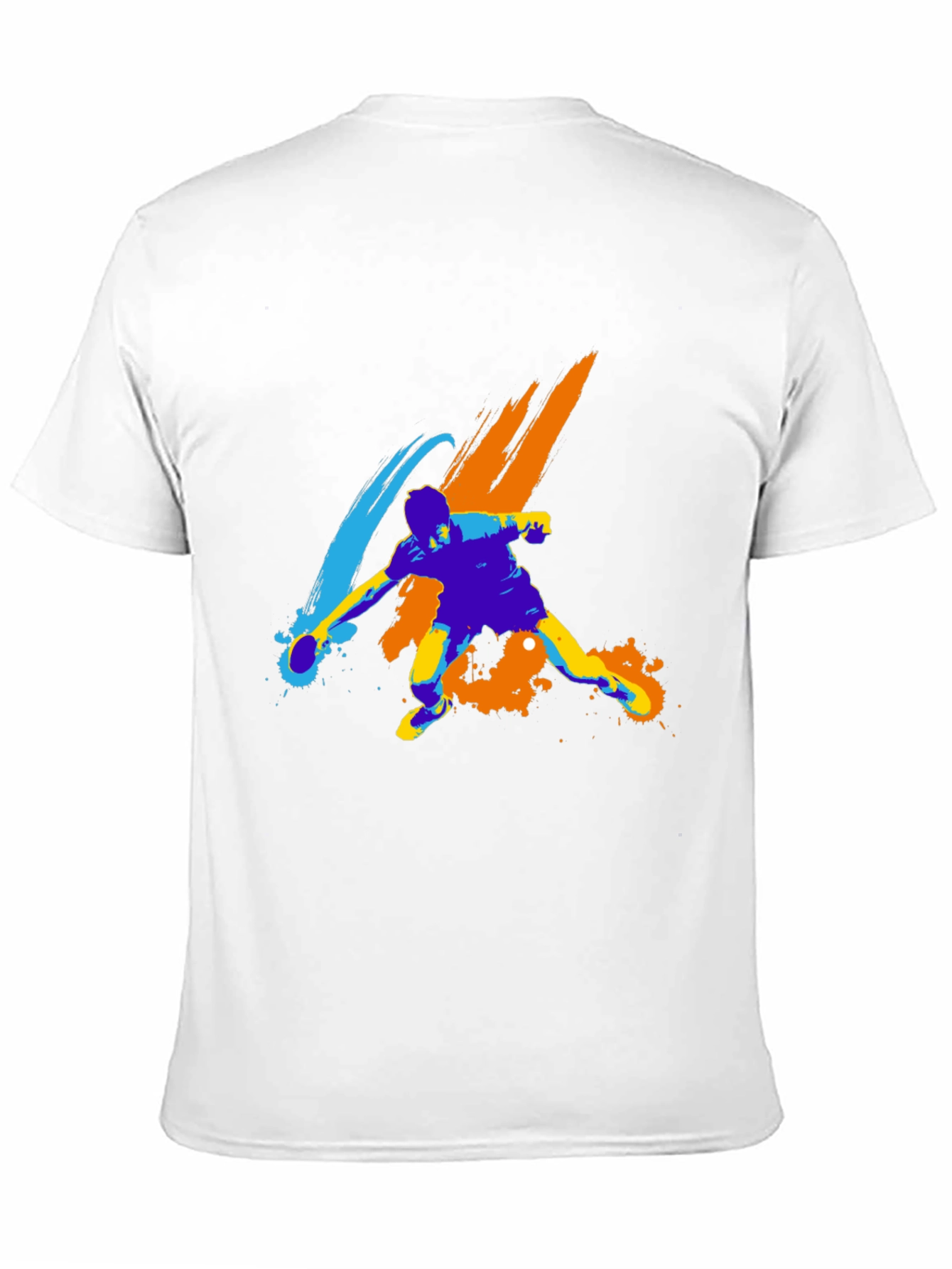 Abstract Table Tennis Player Graphic Tee - Black