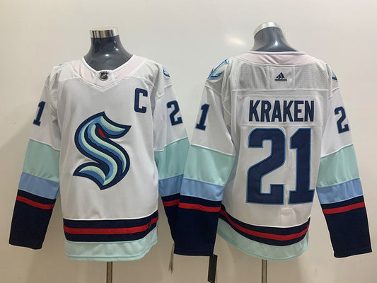 Men's Seattle Kraken #21 White Home Breakaway Player Jerseys
