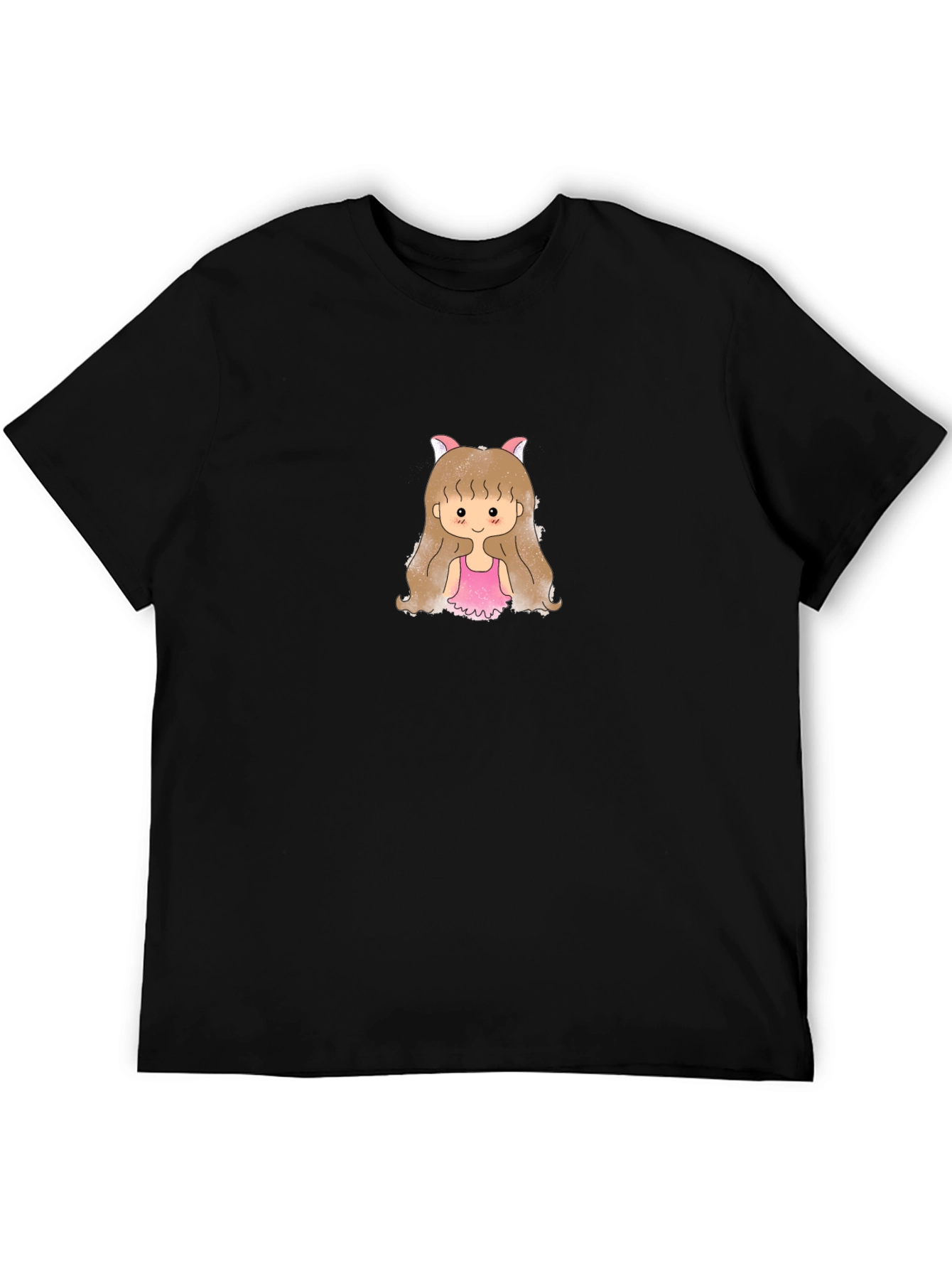 Cute Girl Graphic T-Shirt - Black Cotton Tee