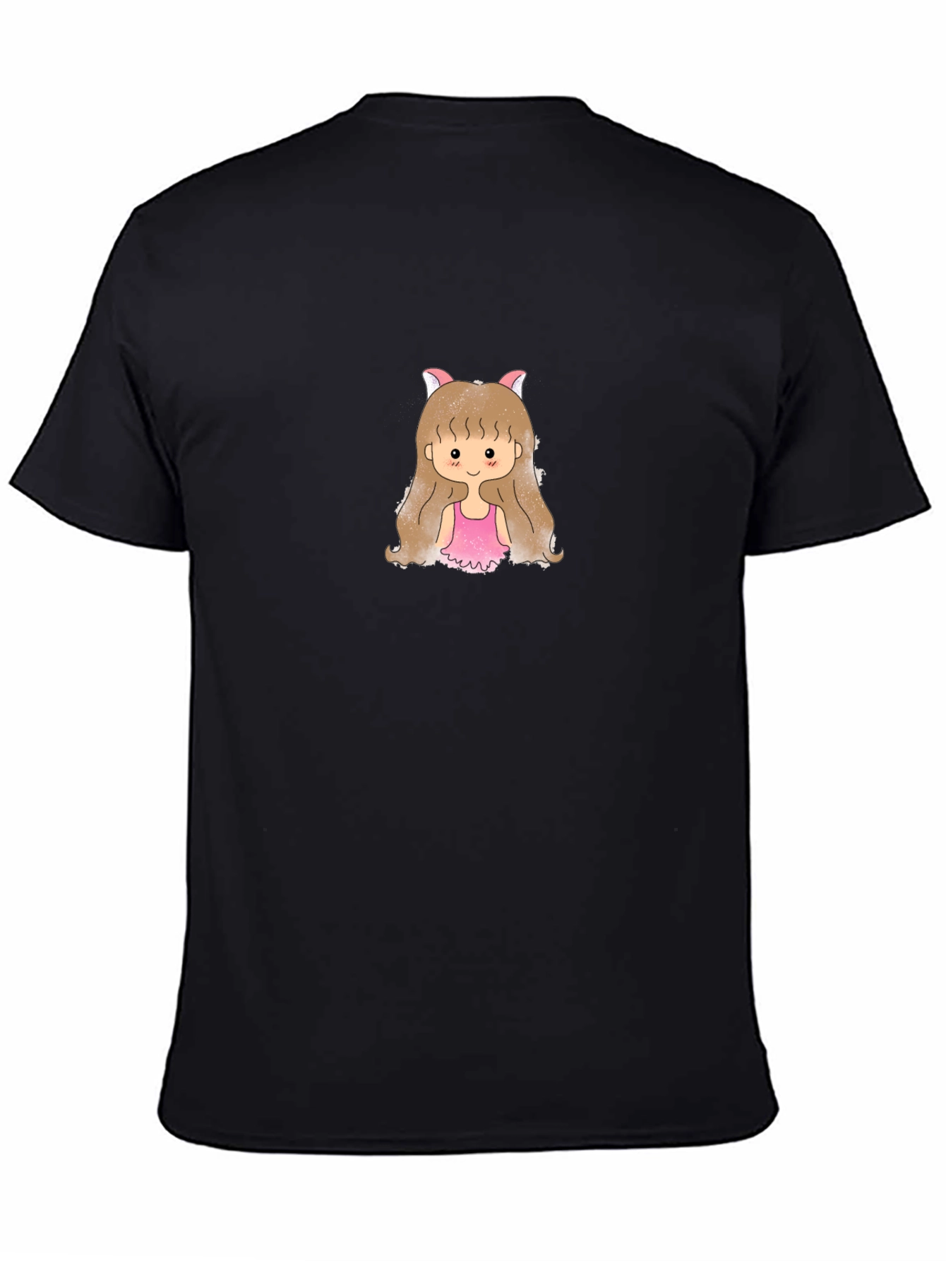 Cute Girl Graphic T-Shirt - Black Cotton Tee