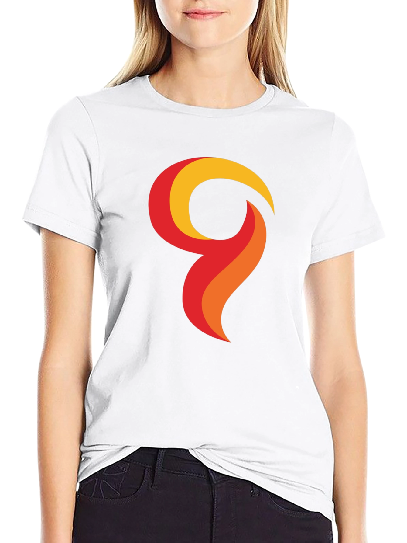 Bold Graphic Tee - Abstract Flame Design