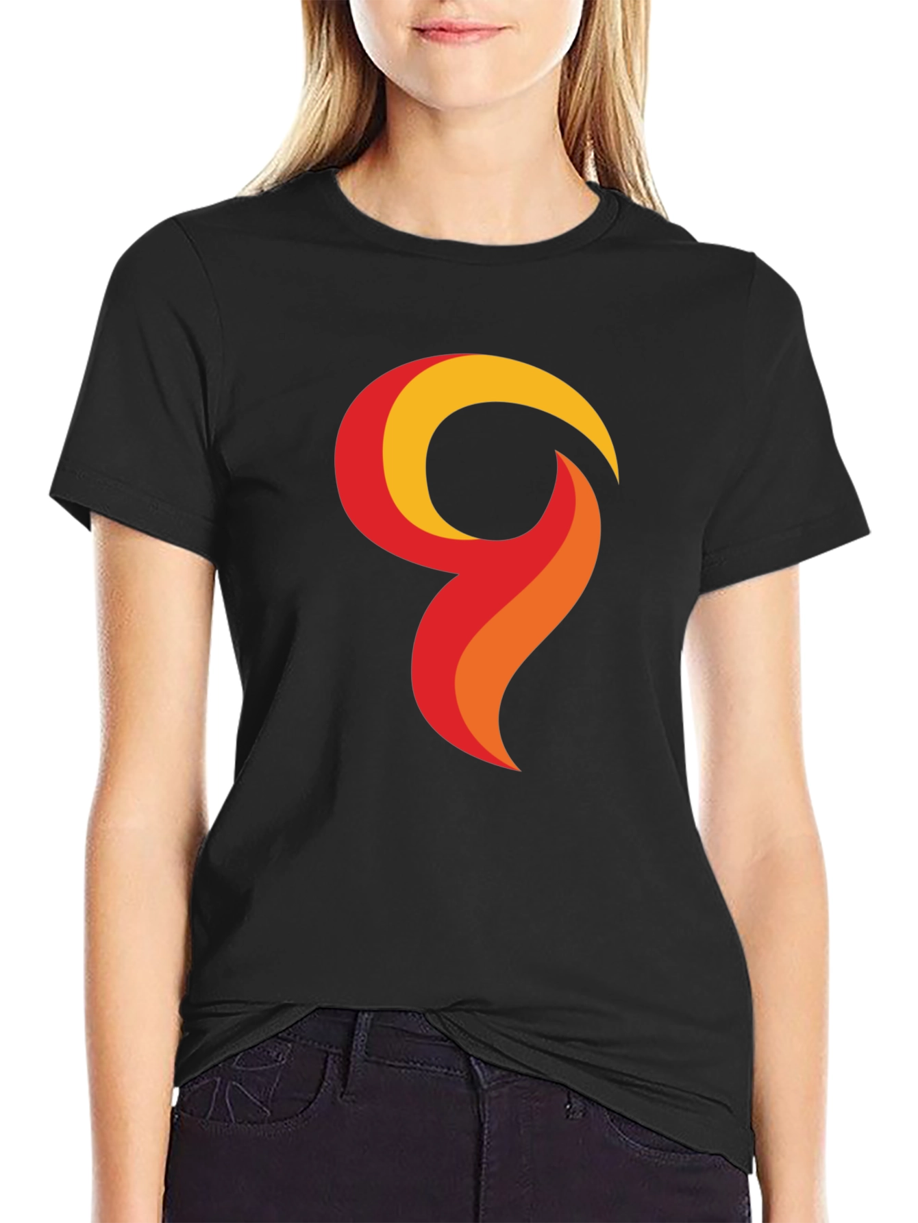 Bold Graphic Tee - Abstract Flame Design