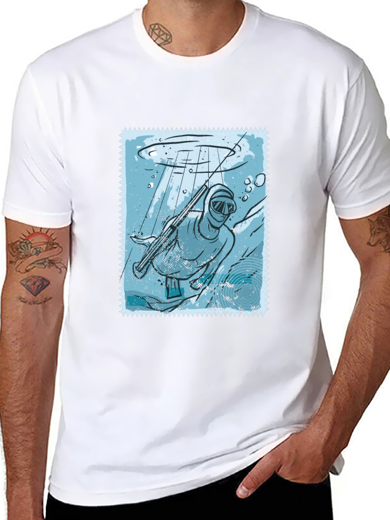 Spearfishing Stamp Tee - Black