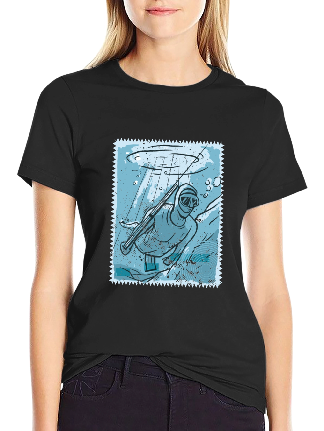 Spearfishing Stamp Tee - Black