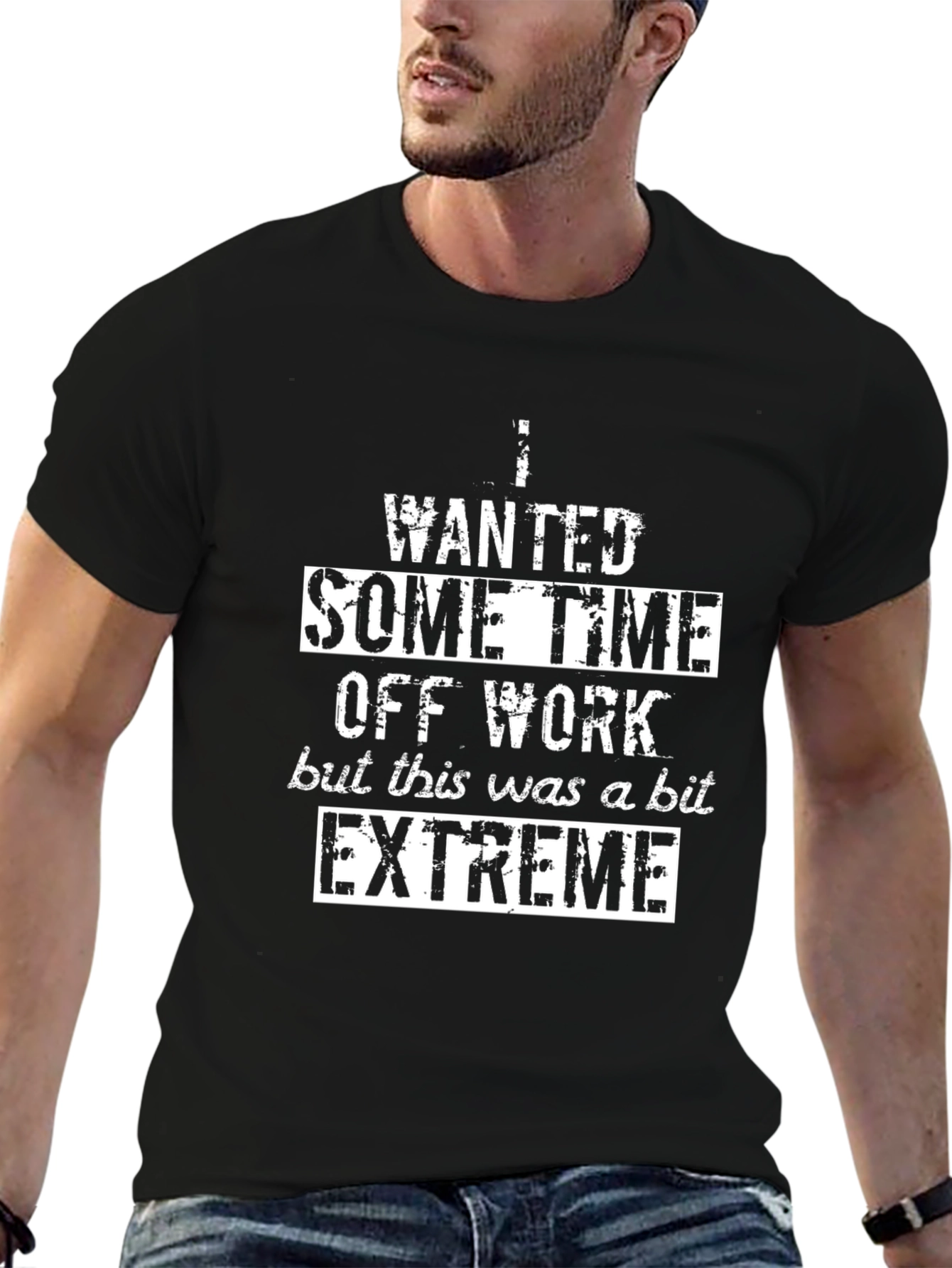Funny Extreme Time Off Work Black T-Shirt