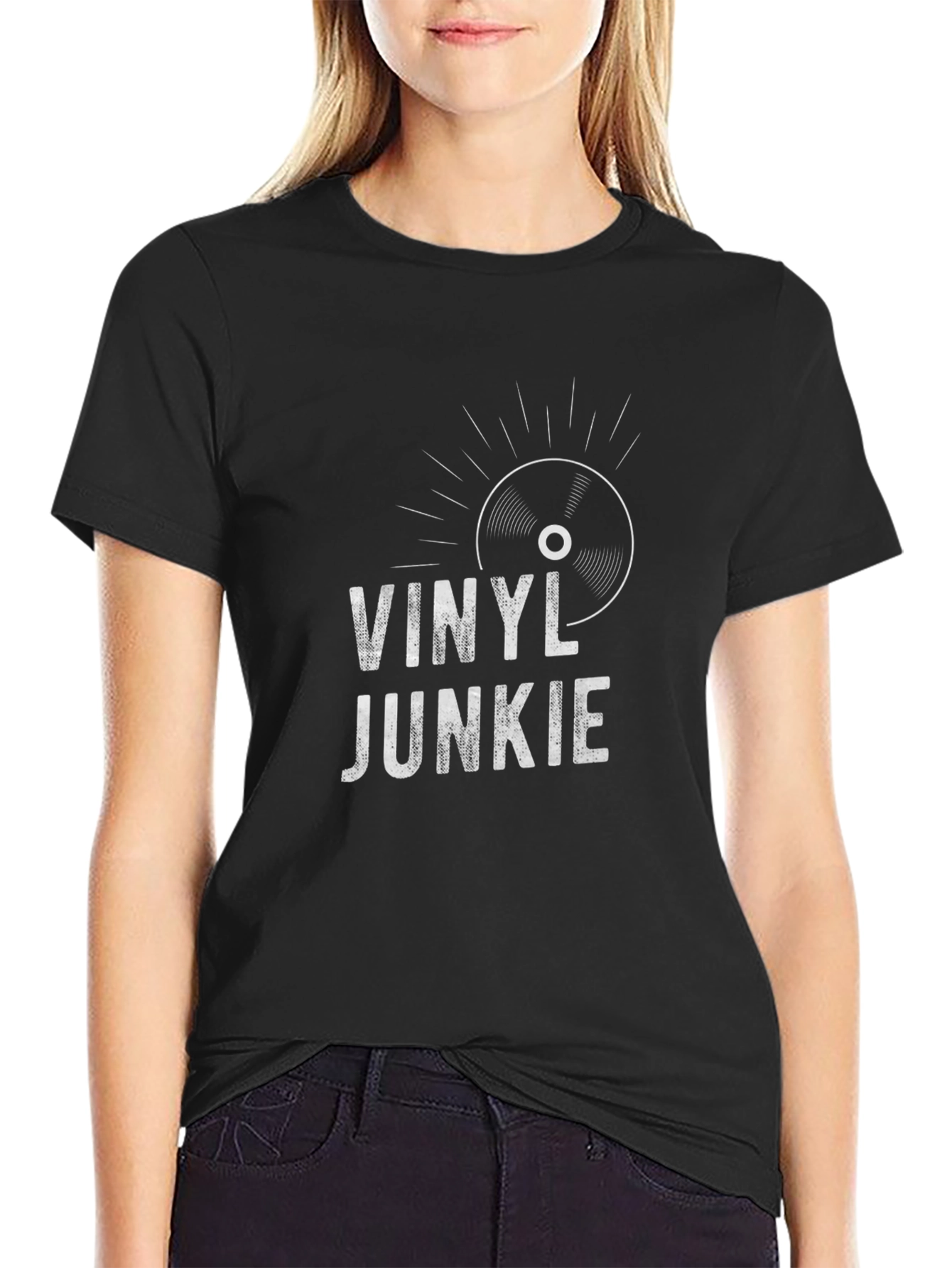 Vinyl Junkie Graphic T-Shirt - Black