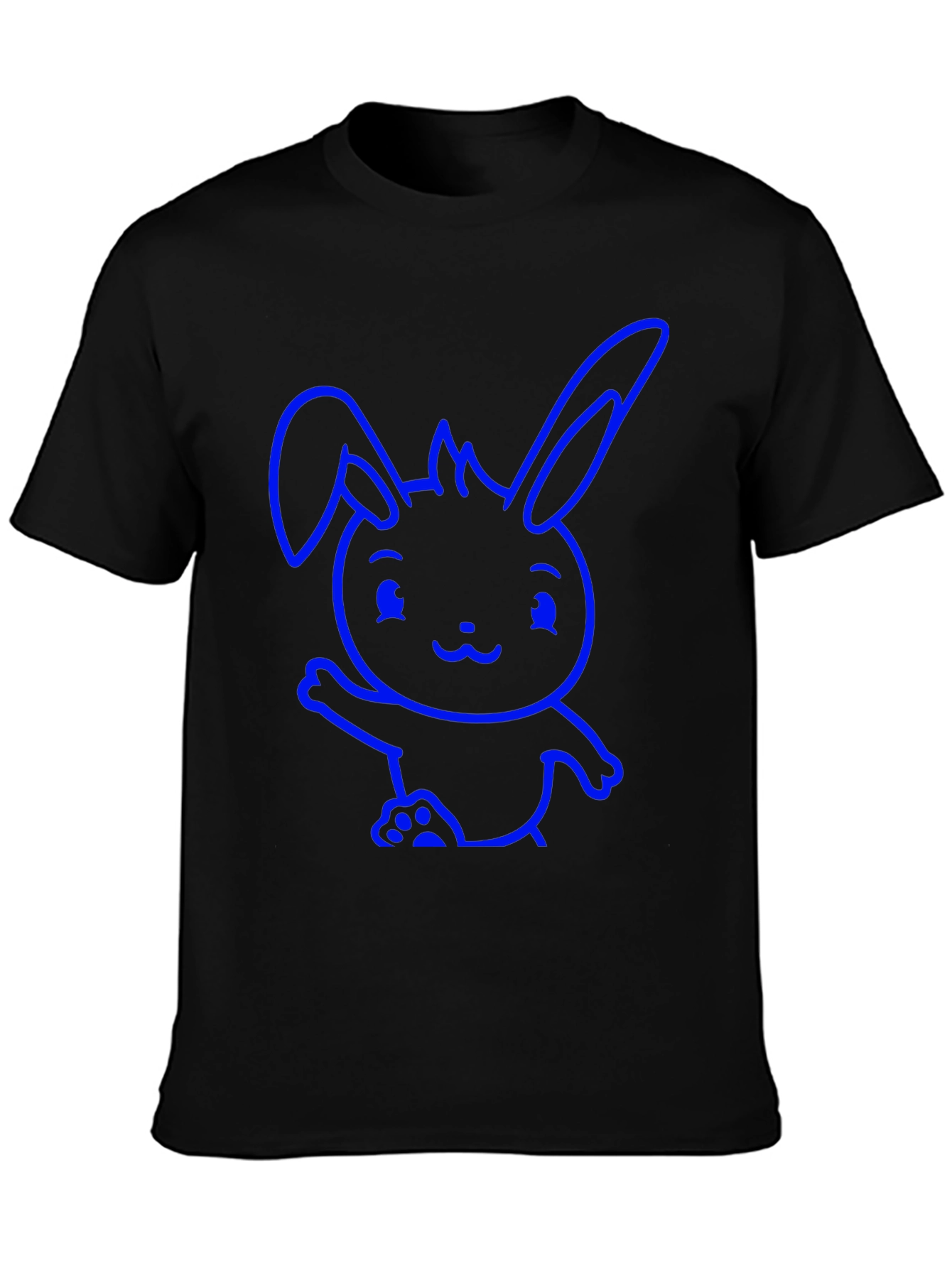 Cute Bunny Graphic Black T-Shirt