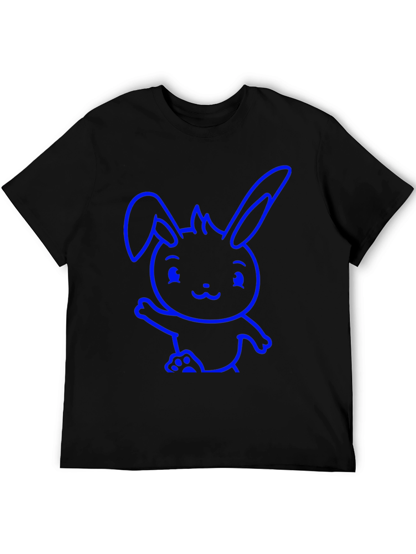 Cute Bunny Graphic Black T-Shirt