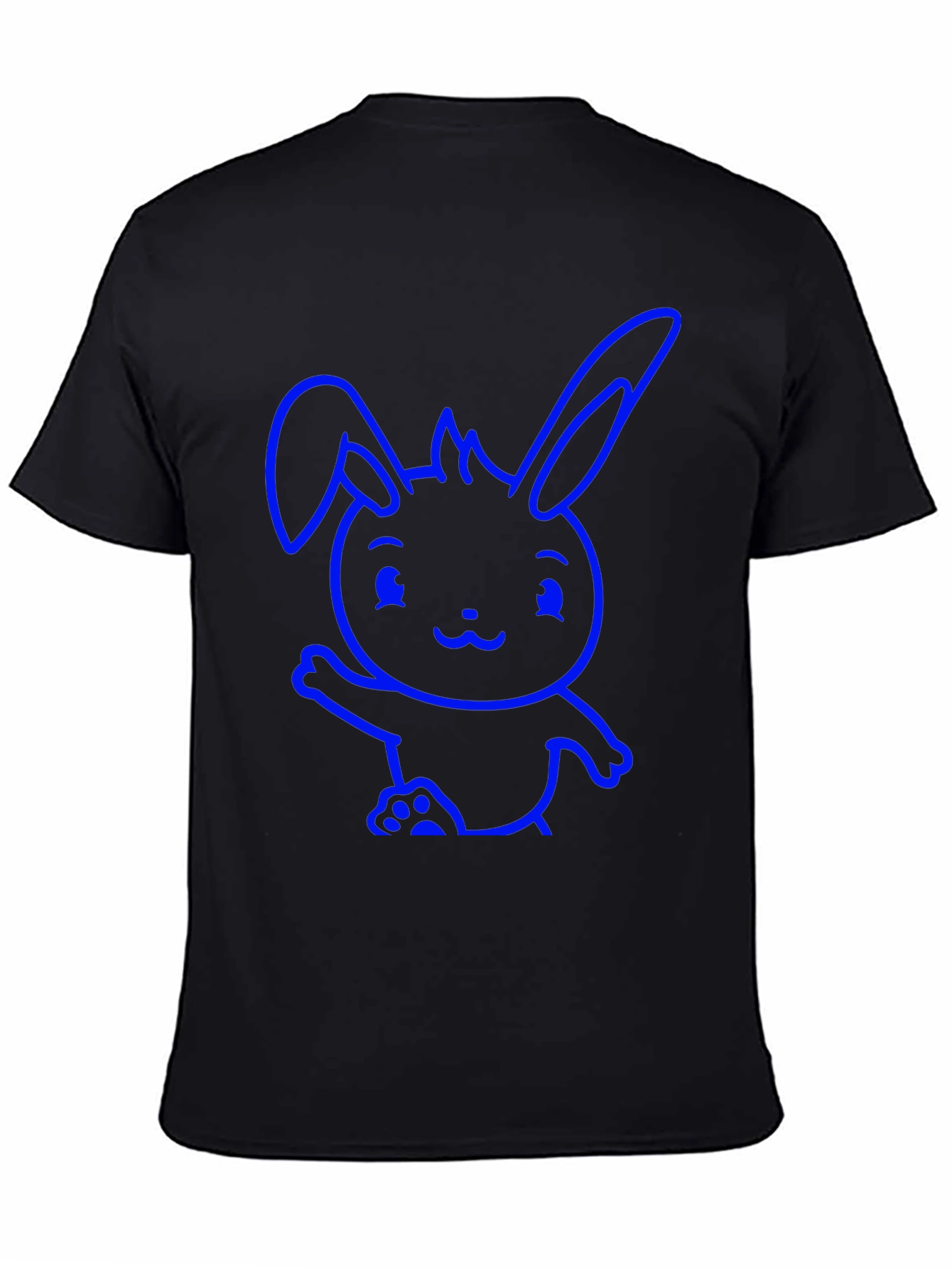 Cute Bunny Graphic Black T-Shirt