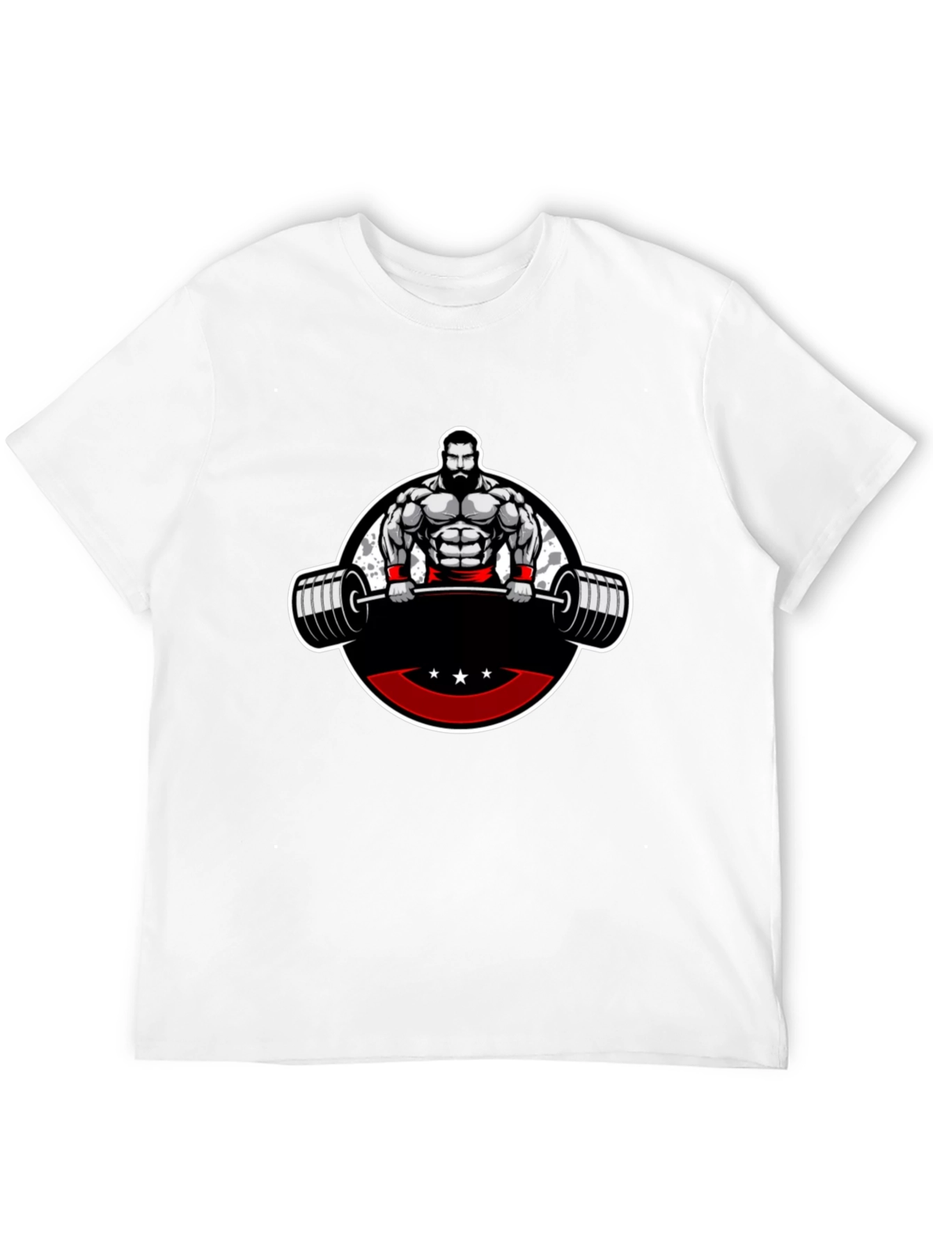 Mens Black Graphic T-Shirt - Weightlifter Design
