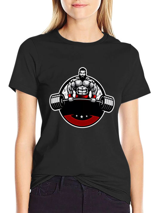 Mens Black Graphic T-Shirt - Weightlifter Design