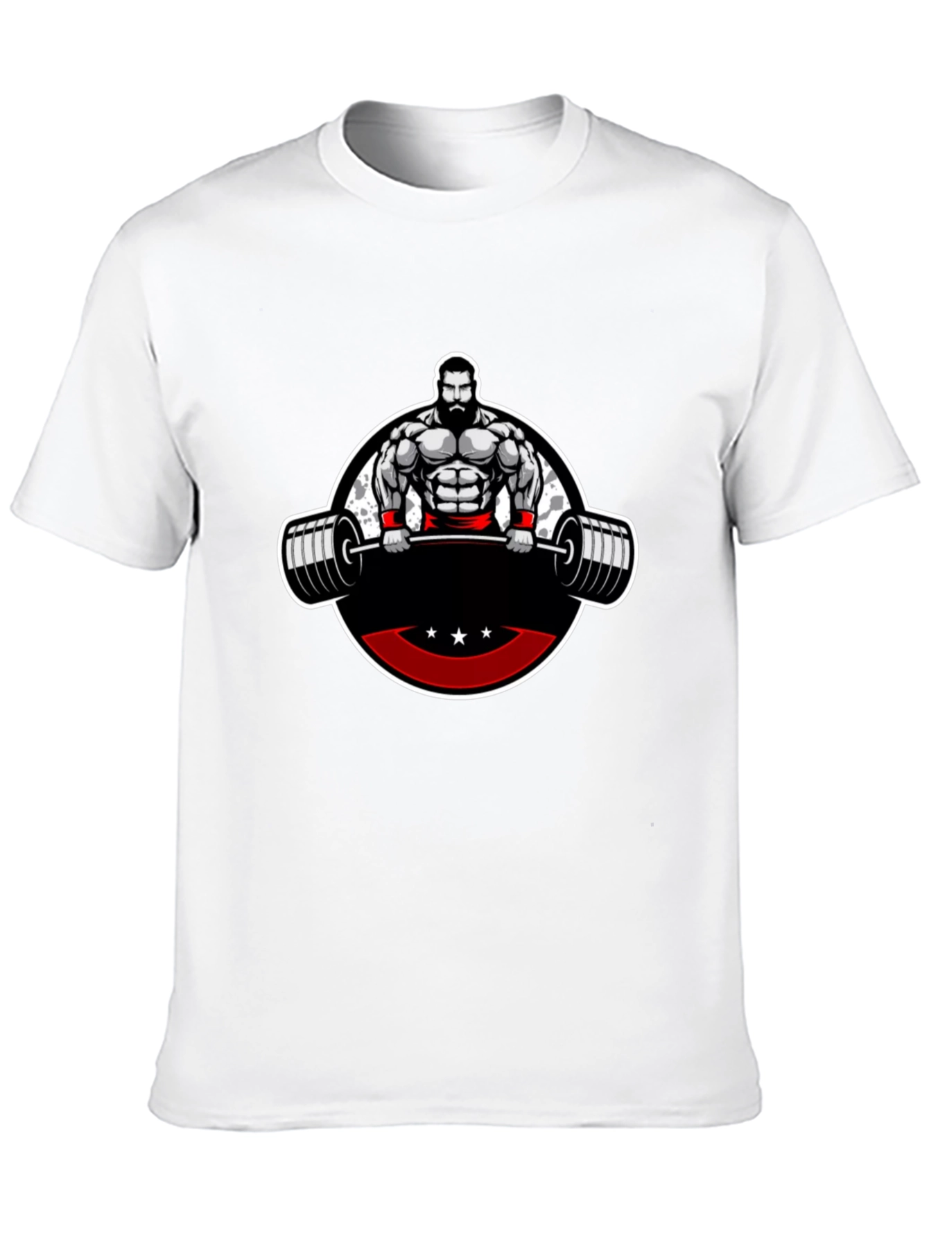 Mens Black Graphic T-Shirt - Weightlifter Design