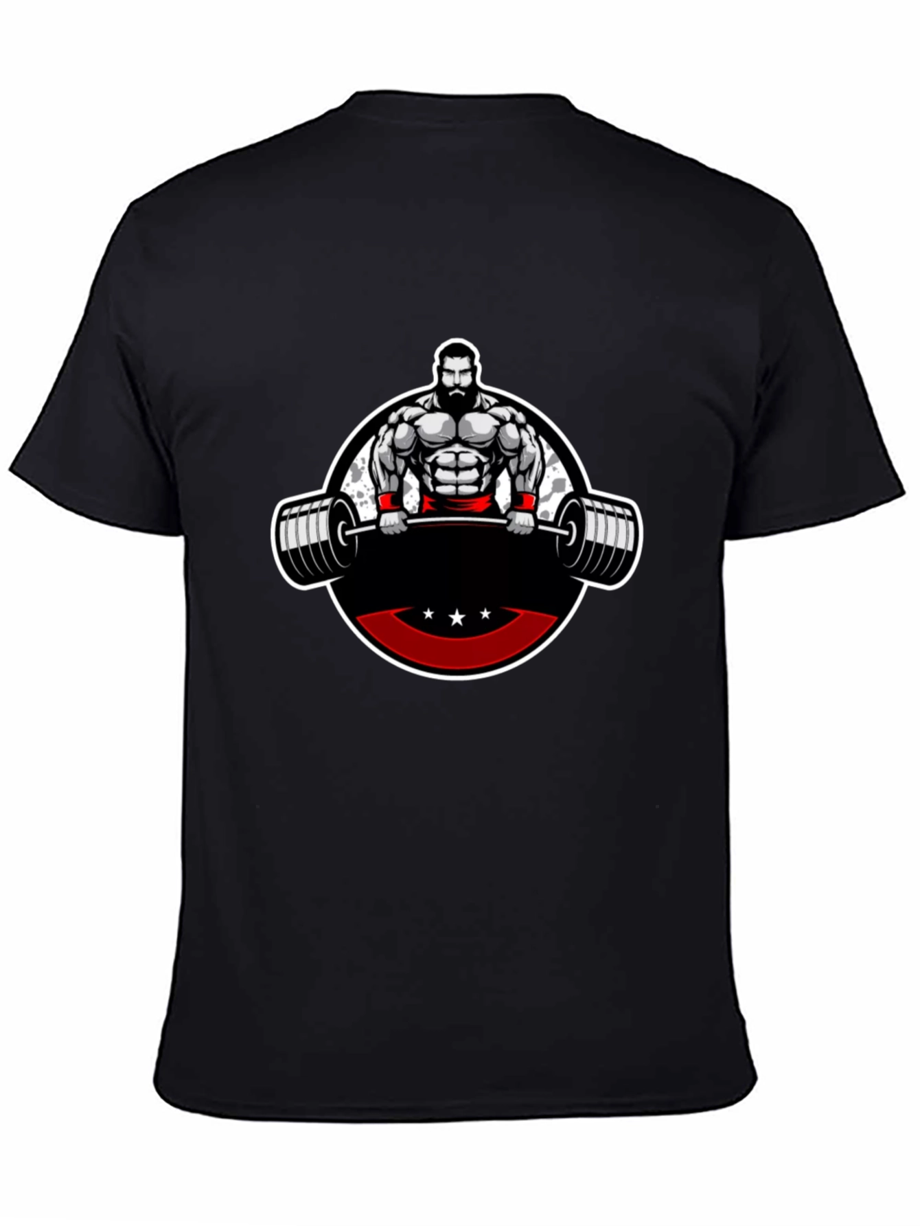 Mens Black Graphic T-Shirt - Weightlifter Design