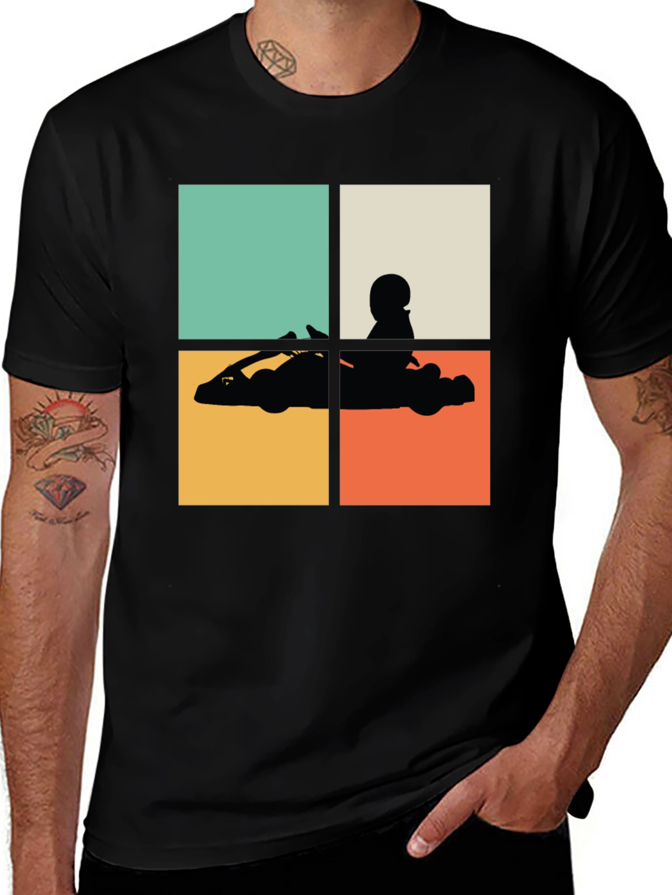 Retro Go-Kart Silhouette T-Shirt