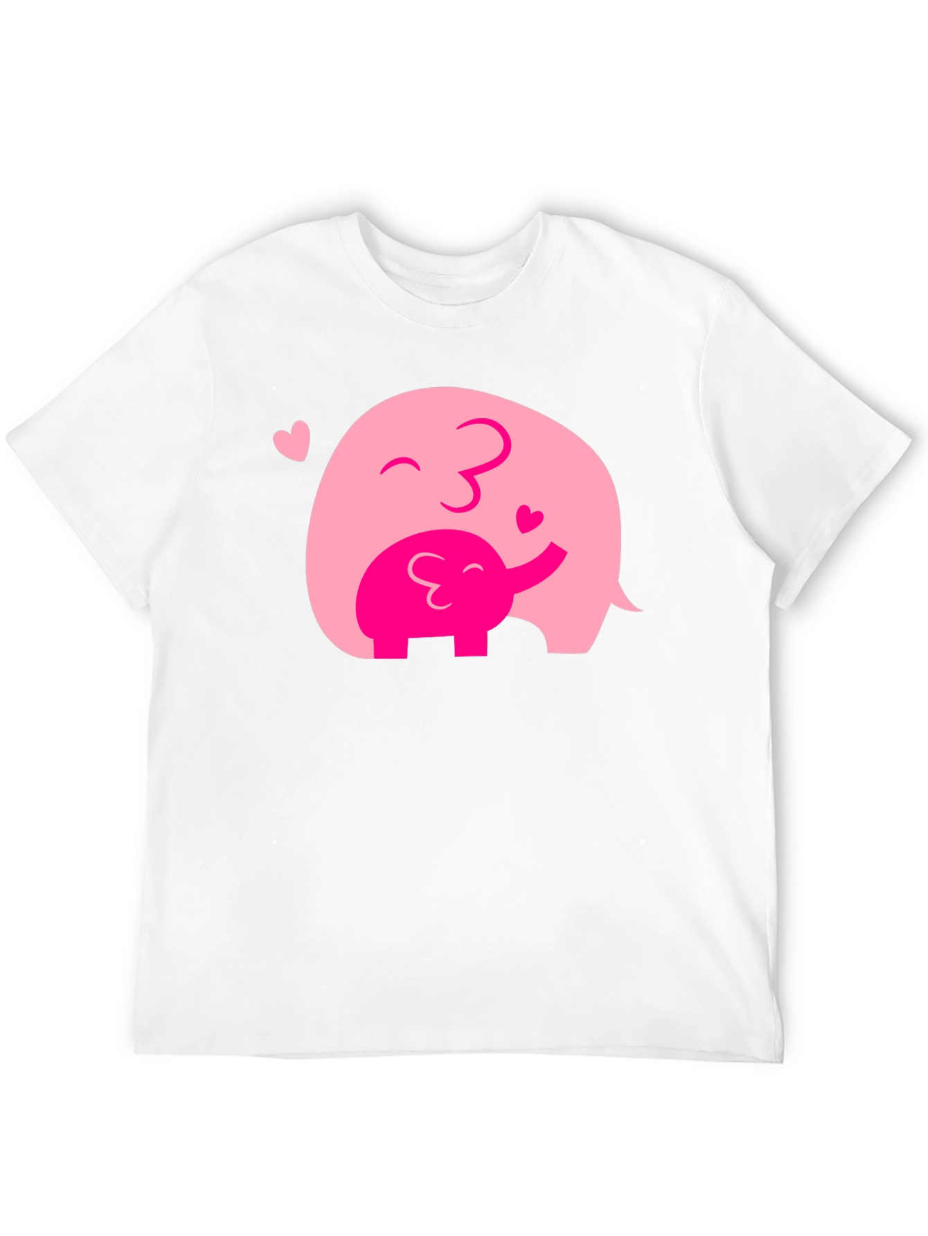 Elephant Mom & Baby Black T-Shirt - Heart Graphic