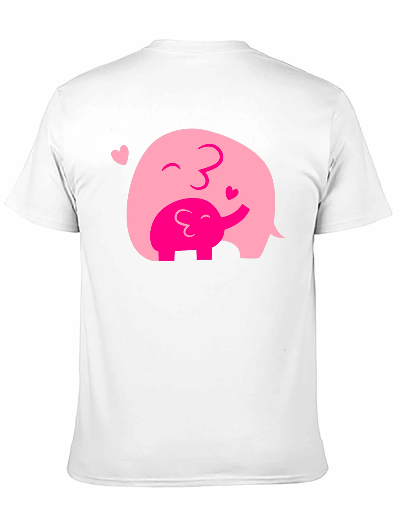 Elephant Mom & Baby Black T-Shirt - Heart Graphic