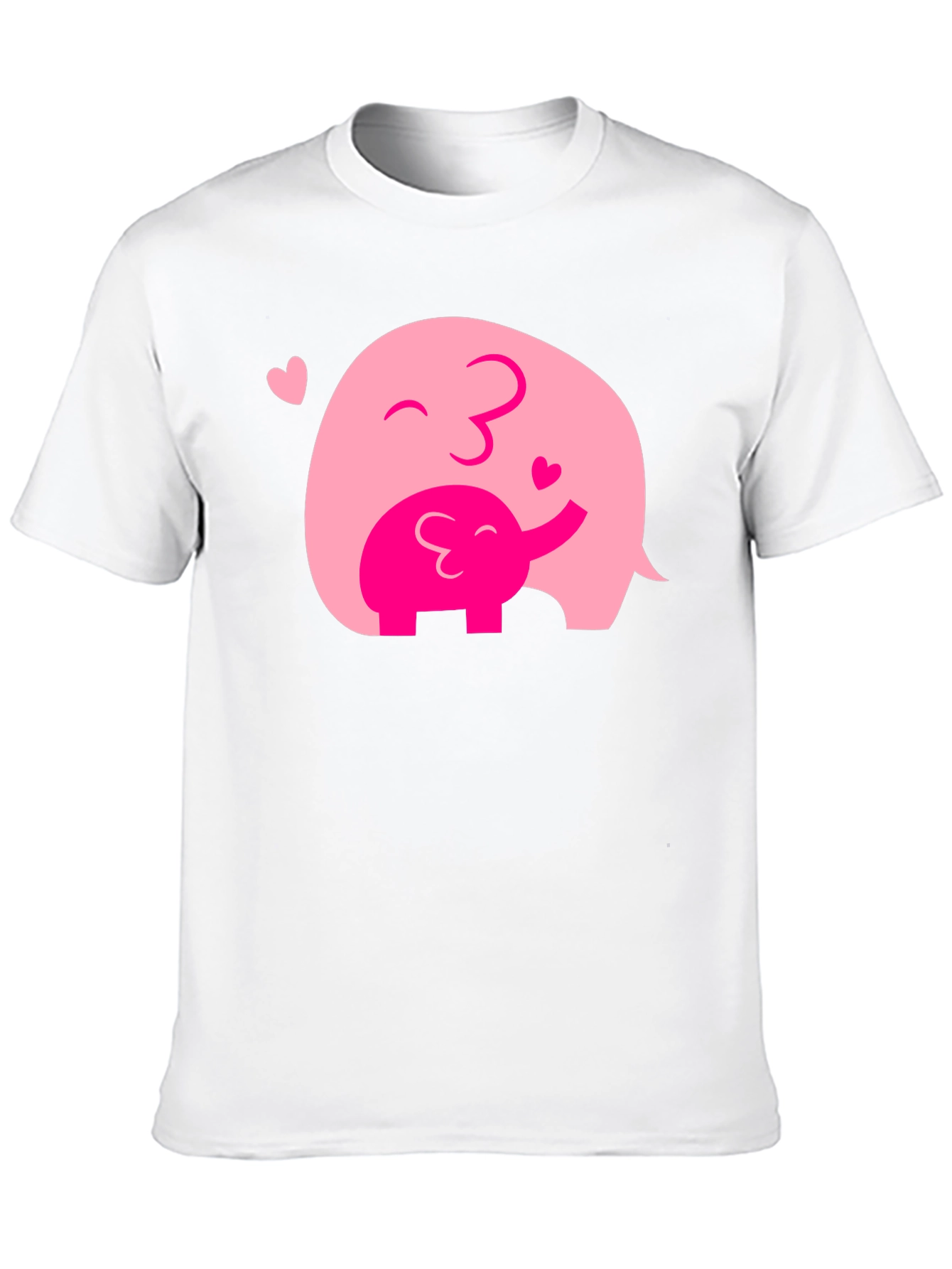Elephant Mom & Baby Black T-Shirt - Heart Graphic