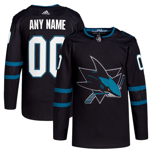 Men's San Jose Sharks Black Alternate Primegreen Authentic Pro Custom Jerseys