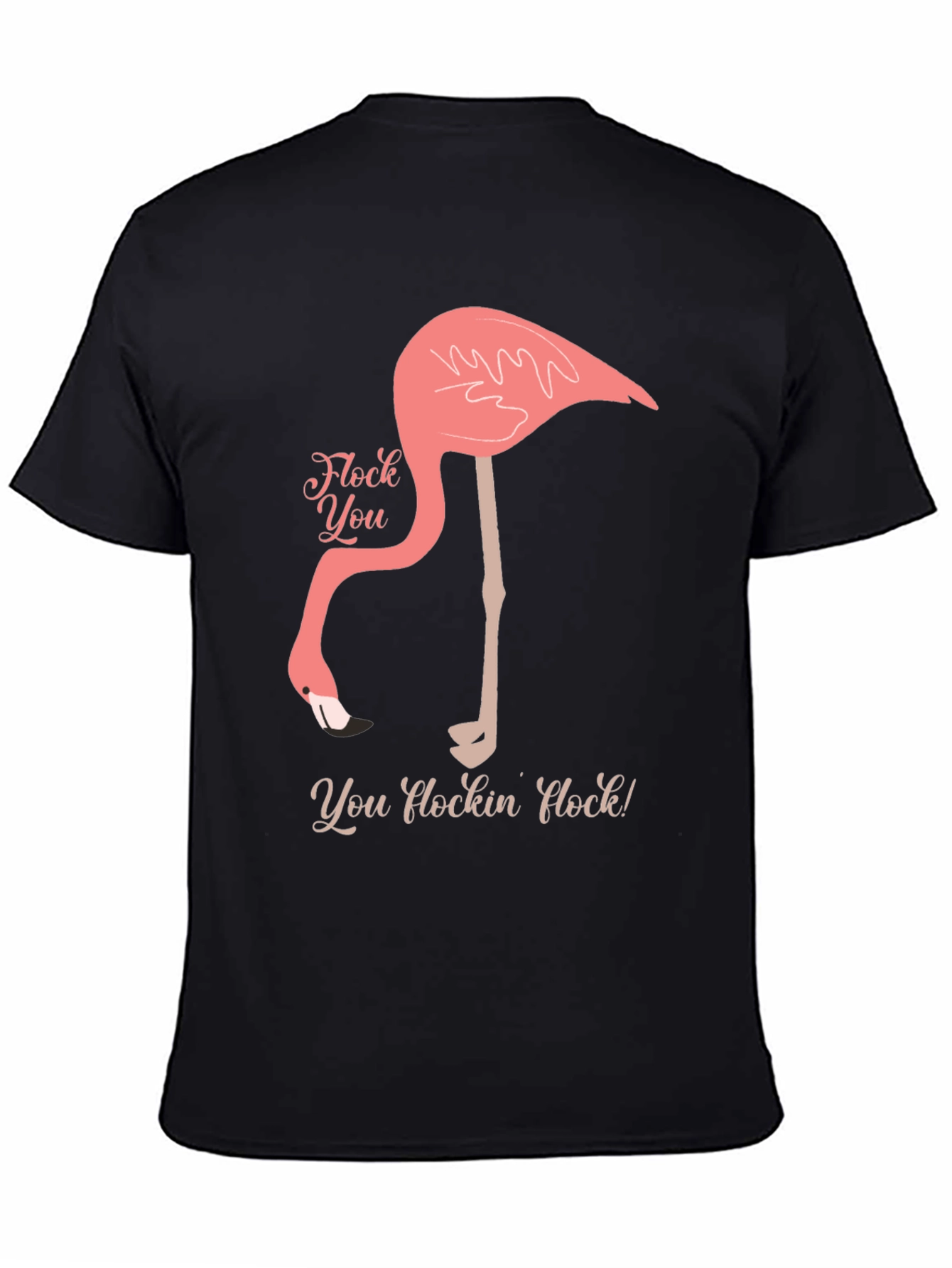 Flock You Flamingo Graphic Tee - Black Cotton T-Shirt