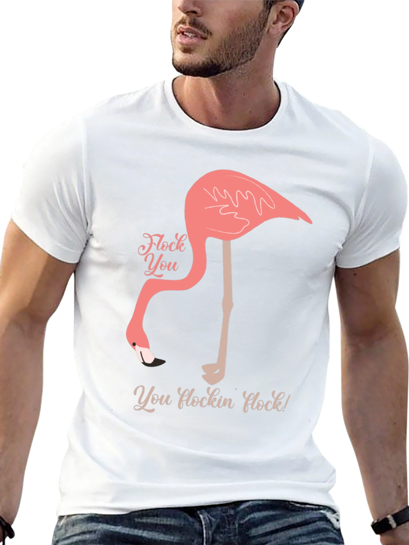 Flock You Flamingo Graphic Tee - Black Cotton T-Shirt