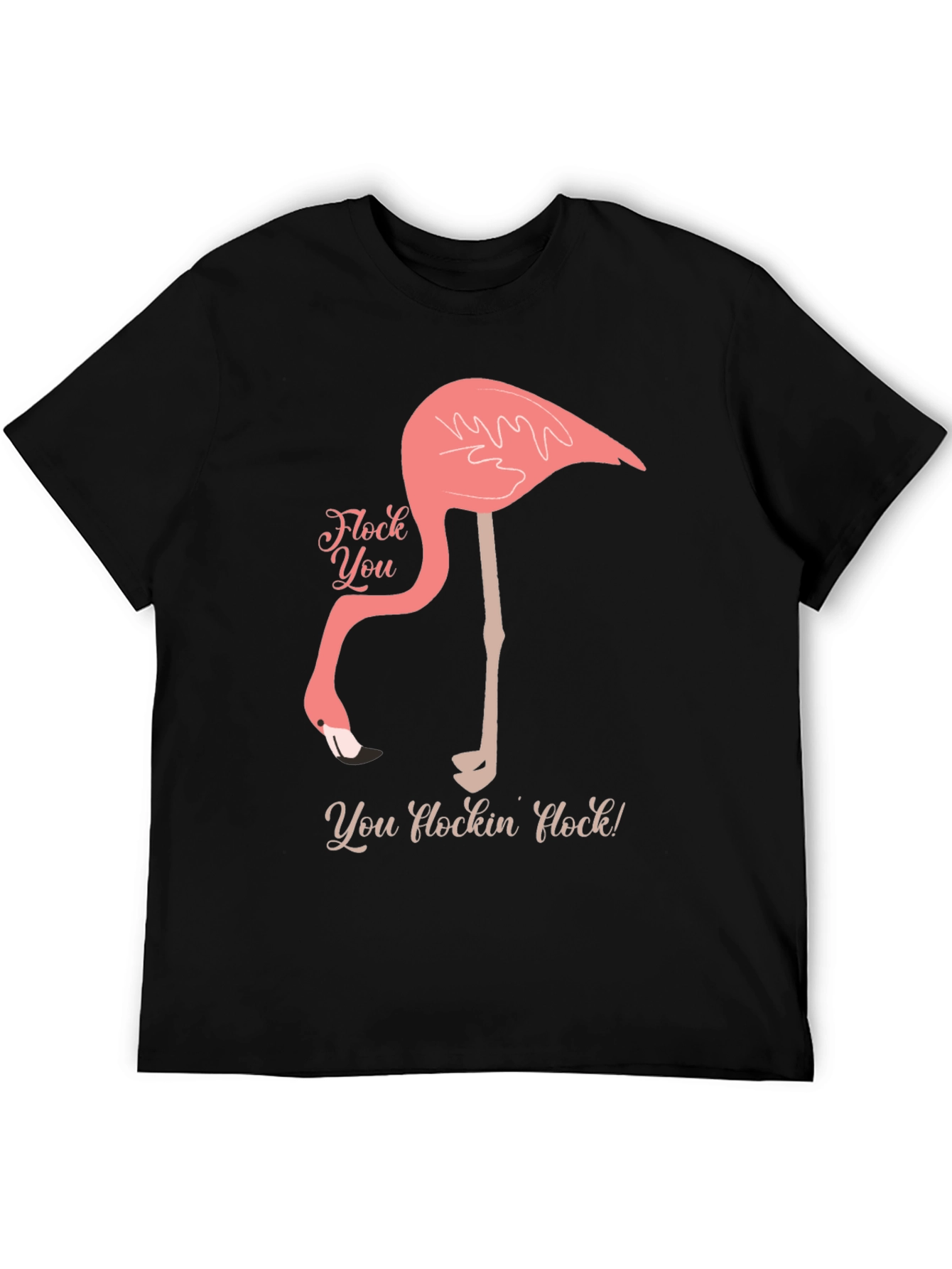 Flock You Flamingo Graphic Tee - Black Cotton T-Shirt