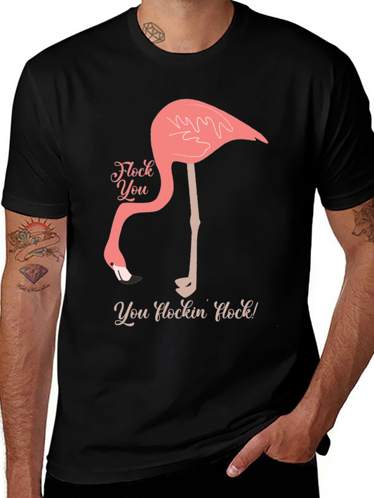 Flock You Flamingo Graphic Tee - Black Cotton T-Shirt