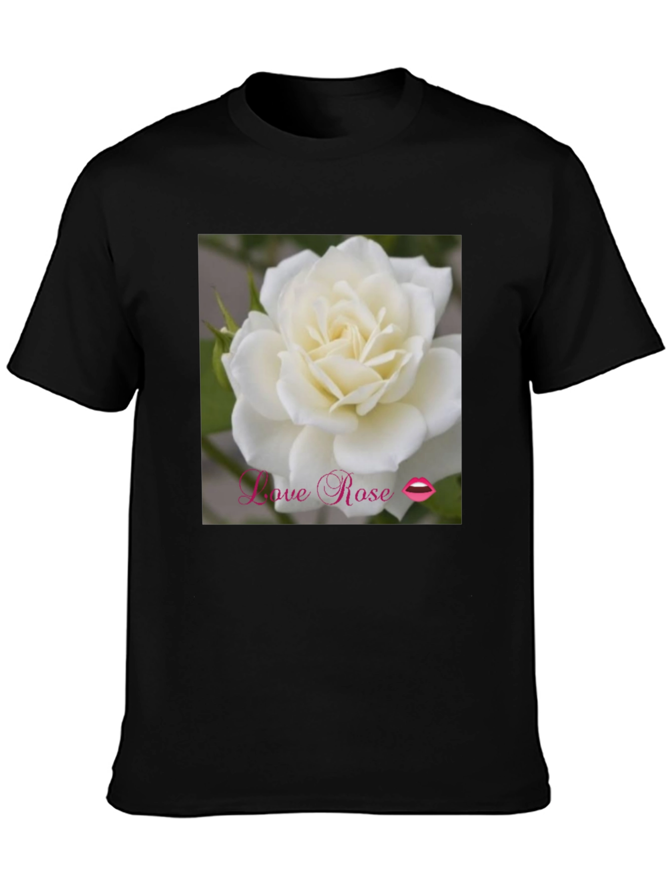 Love Rose Graphic T-Shirt - Black