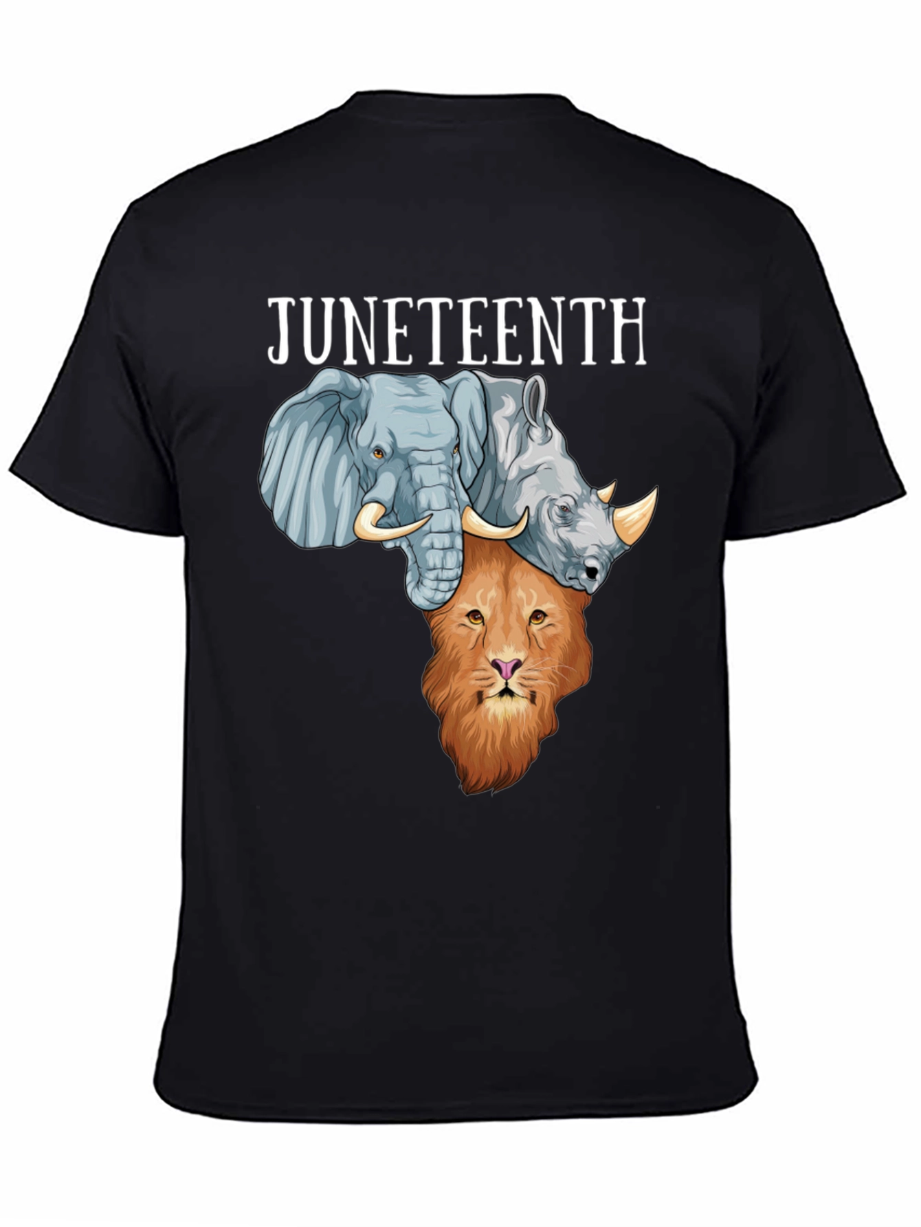 Juneteenth Africa Animals Mens Black T-shirt