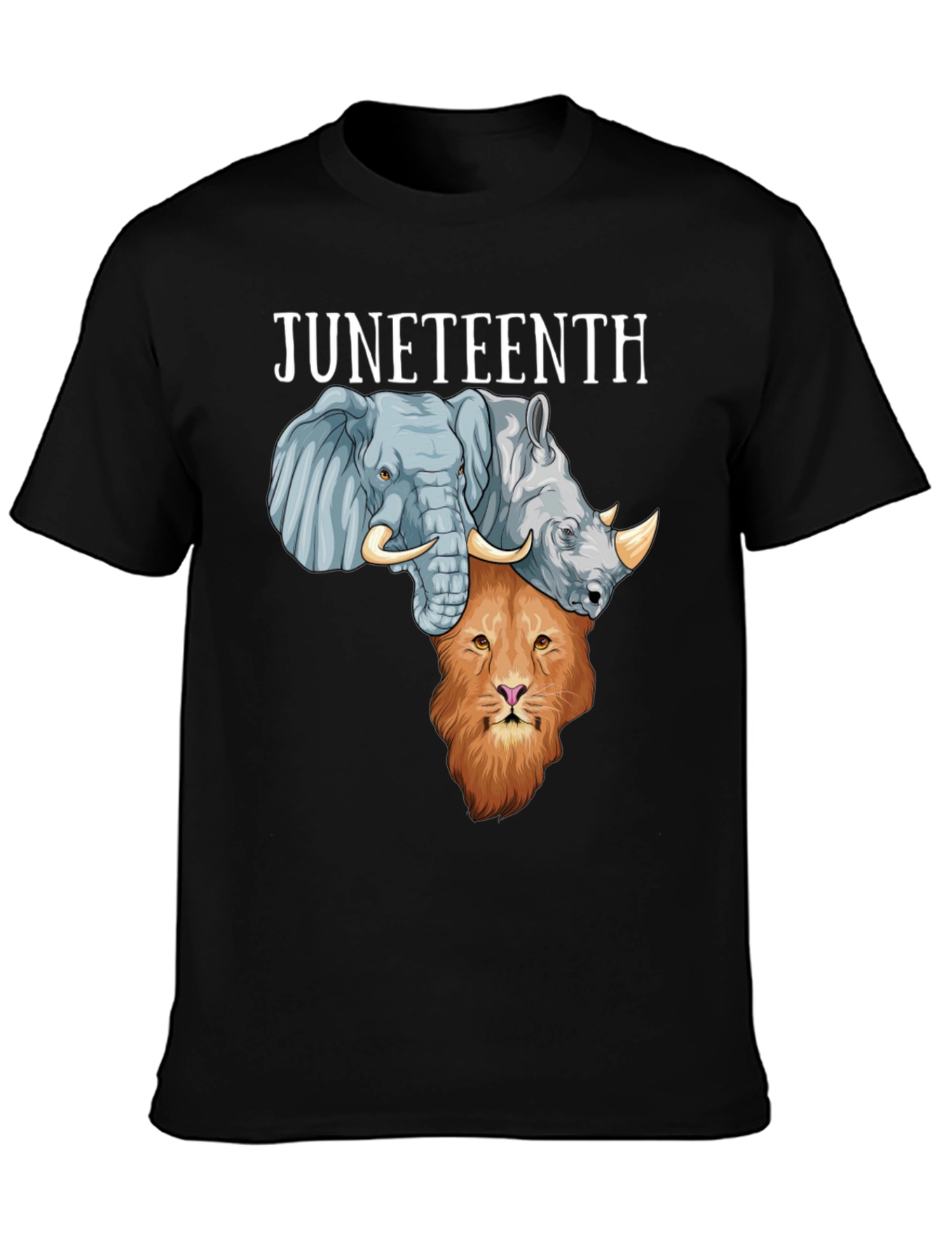 Juneteenth Africa Animals Mens Black T-shirt