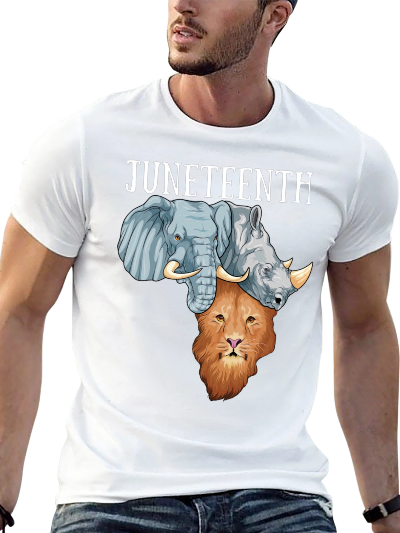 Juneteenth Africa Animals Mens Black T-shirt